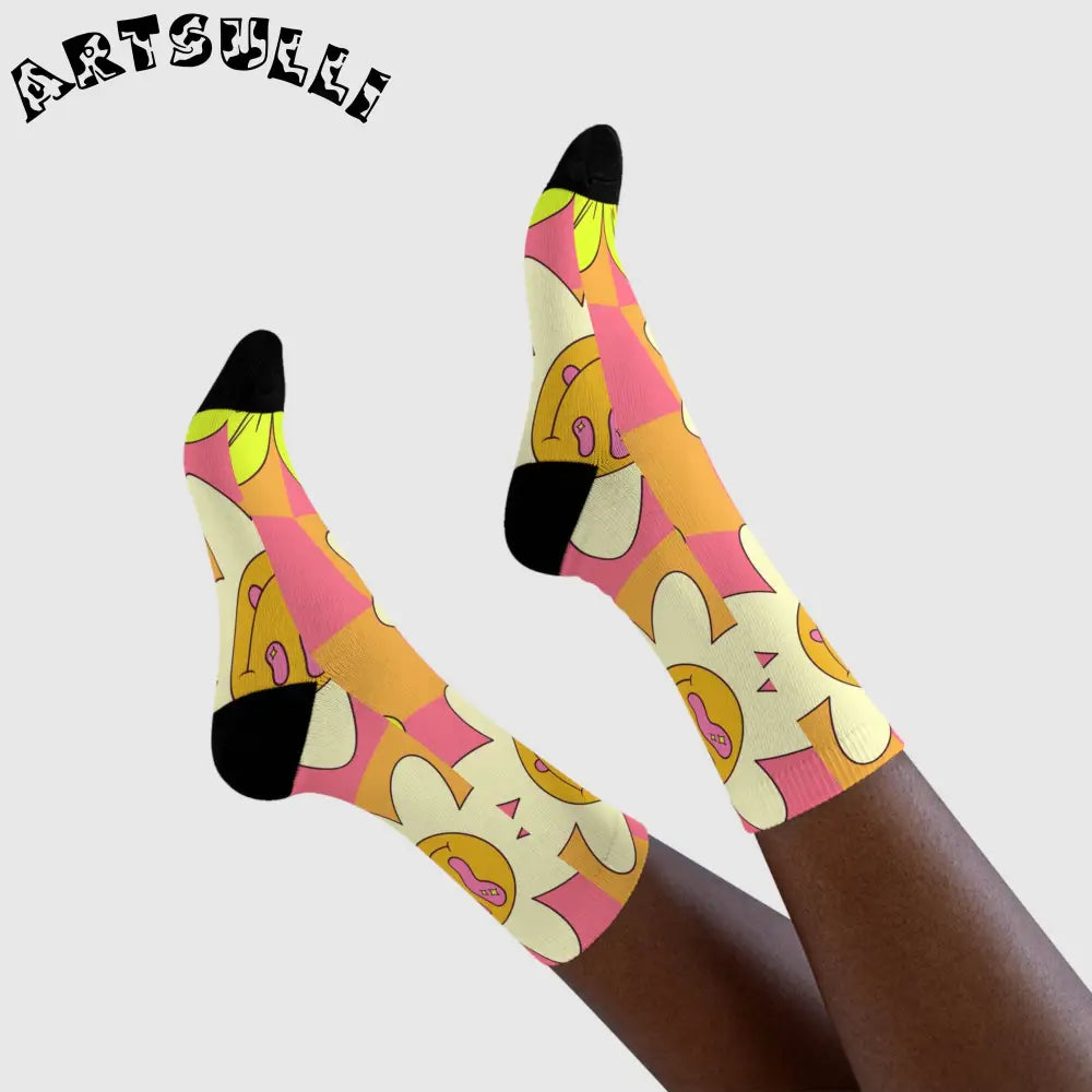 JAKKOUTTHEBXX Trippy Sour Face Rave Sublimation Crew Socks (EU)