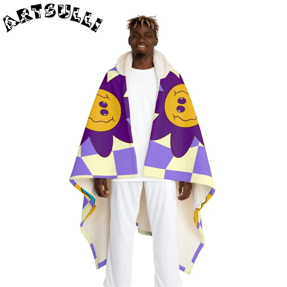 JAKKOUTTHEBXX Trippy Flower Power Motifs Hooded Sherpa Fleece