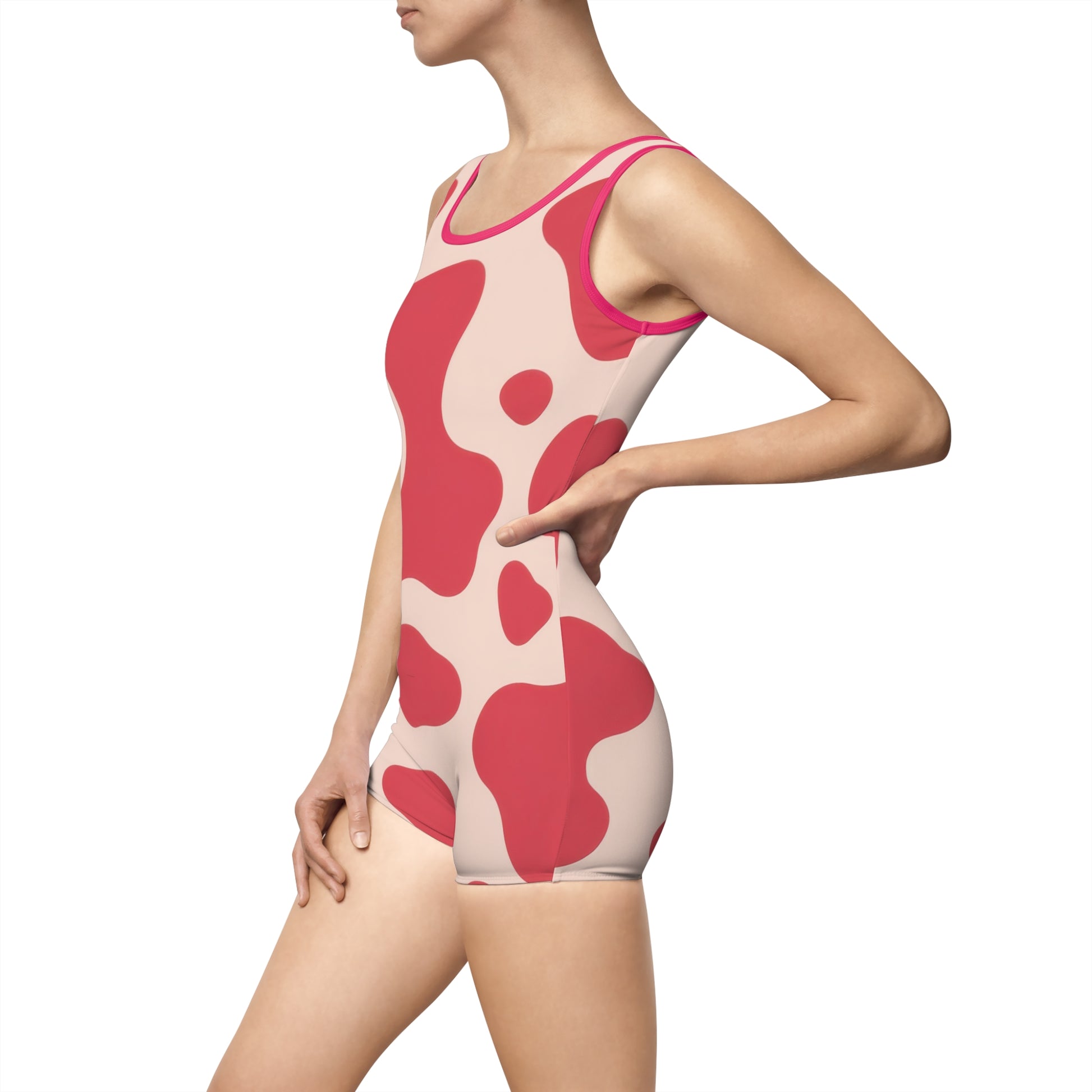 Red Jungle Cow Women's Vintage Swimsuit (AOP), Artsulli - Art is Long, Life is Short, All Over Prints, , , , , , , 