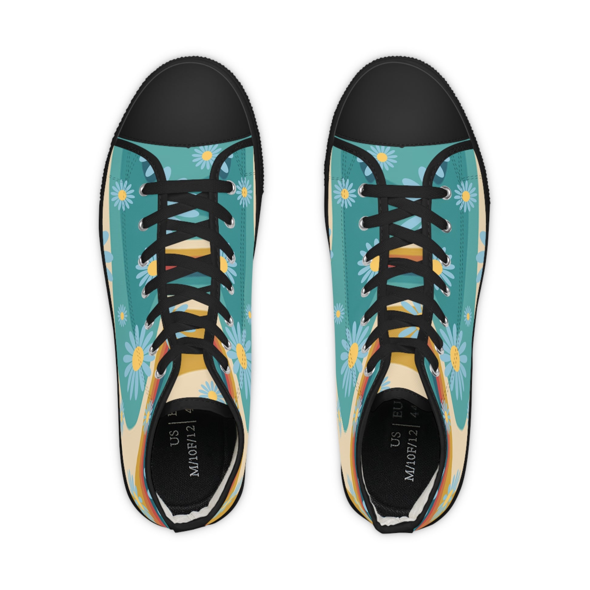Psychedelic Floral Hills Multi-Color Men's High Top Sneakers, Artsulli - Art is Long, Life is Short, Shoes, , , , , , , 