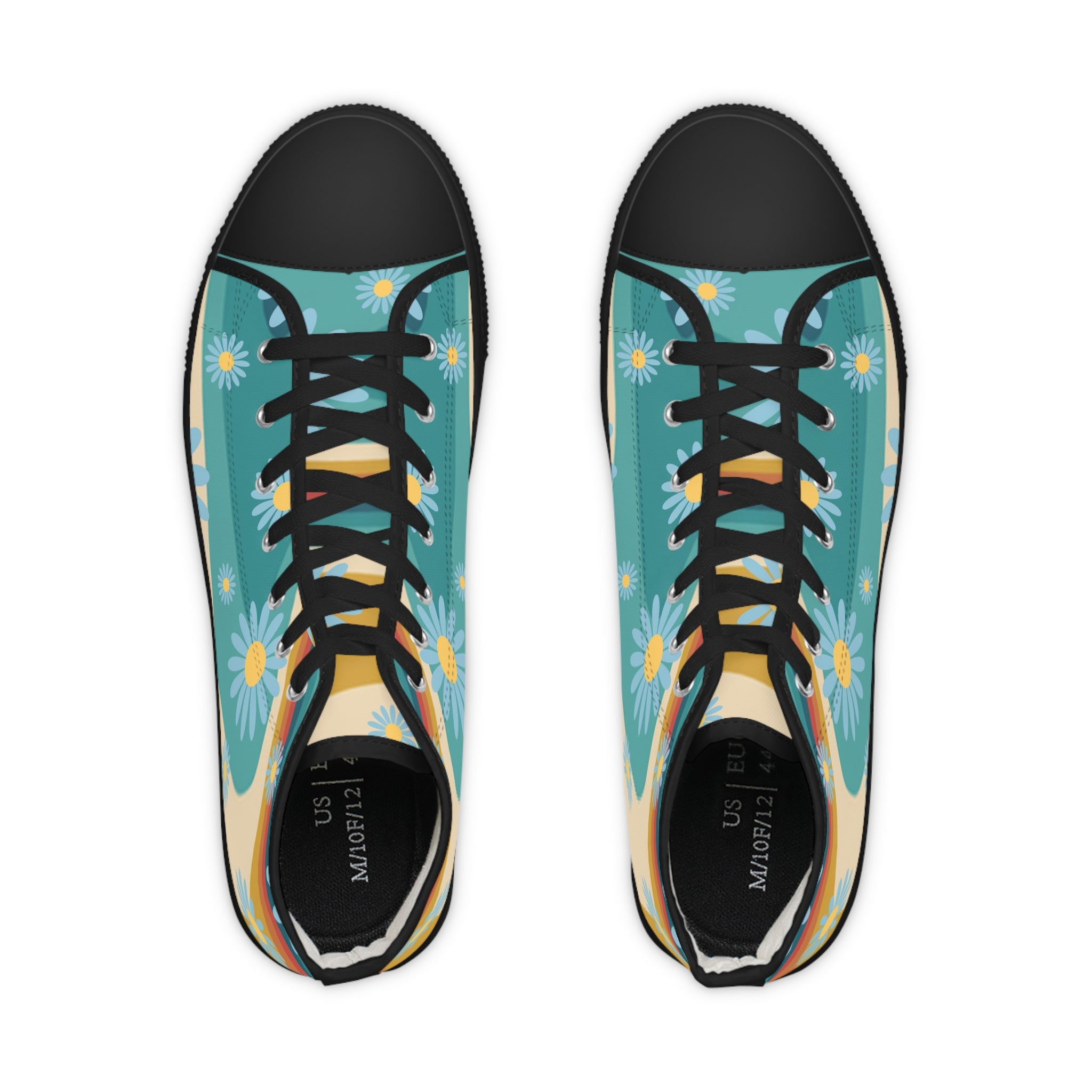 Psychedelic Floral Hills Multi-Color Men's High Top Sneakers, Artsulli - Art is Long, Life is Short, Shoes, , , , , , , 
