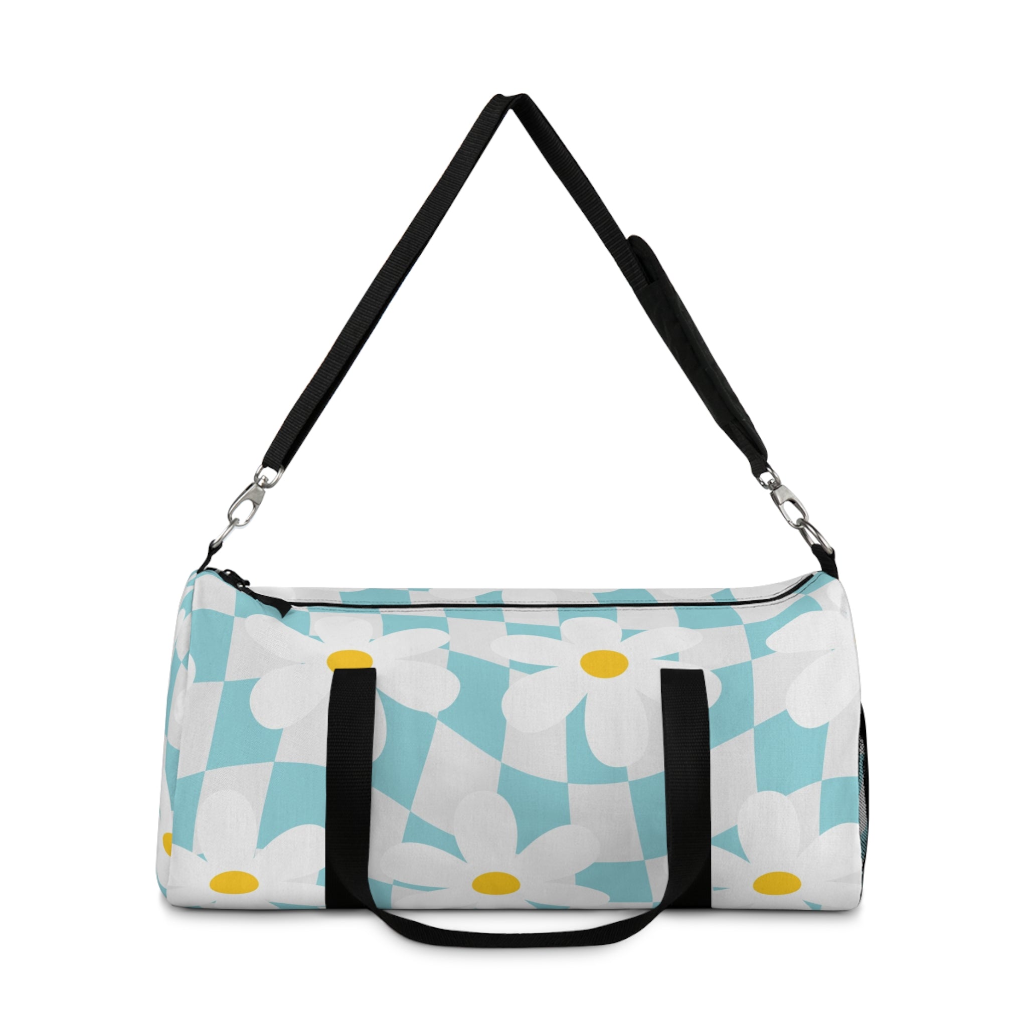 Trippy Check Garden II Duffel Bag, Artsulli - Art is Long, Life is Short, Bags, , , , , , , 