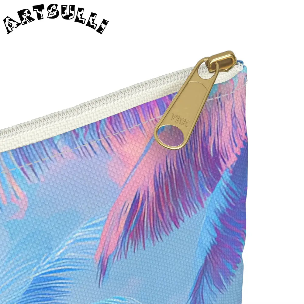 JAKKOUTTHEBXX Ethereal Pastel Palms II Blue and Pink Accessory Pouch