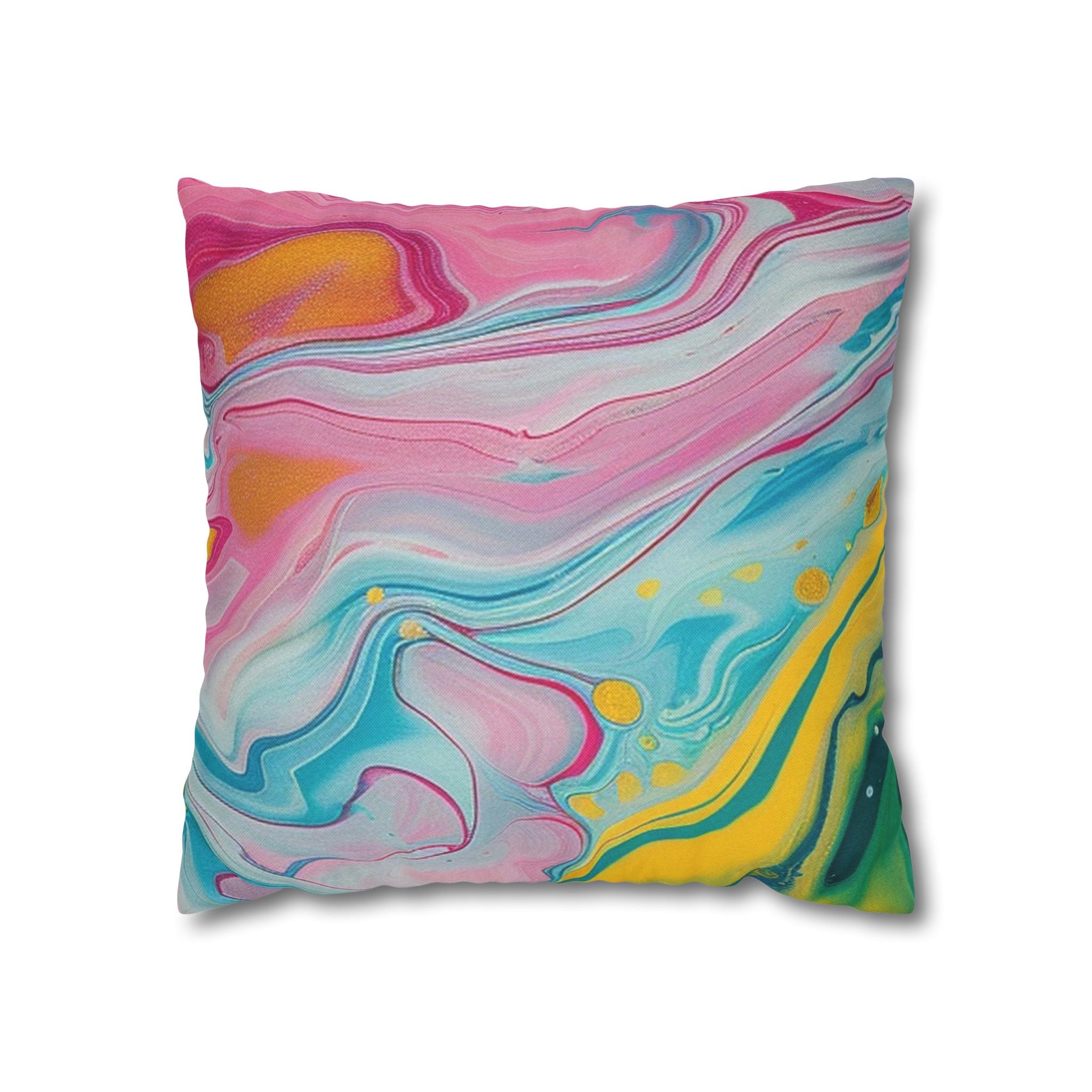 Spun Polyester Square Pillowcase, Artsulli - Art is Long, Life is Short, Home Decor, Size, 16" × 16", , , , , 14407830820731563619