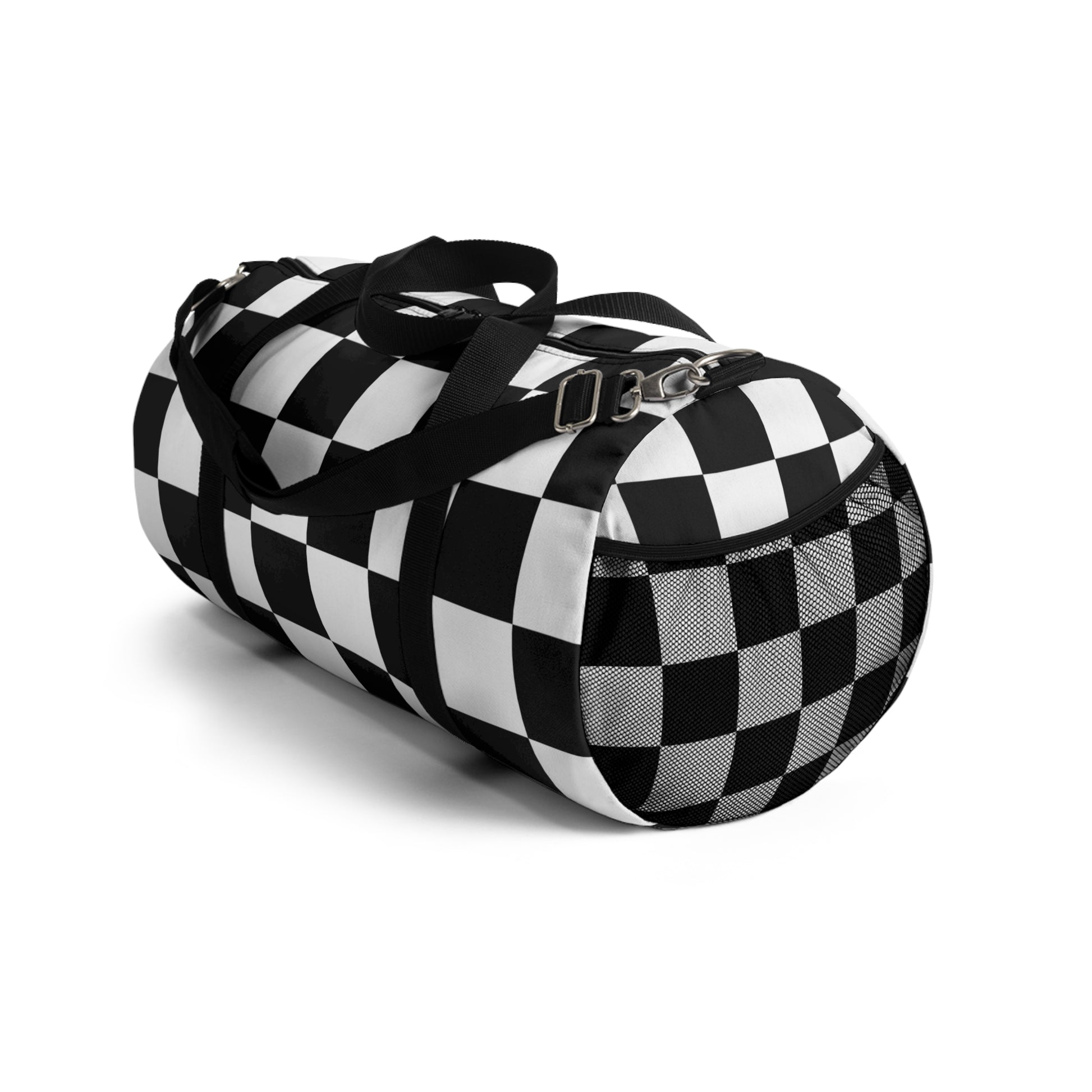 Checkerboard Black and White Duffel Bag, Artsulli - Art is Long, Life is Short, Bags, , , , , , , 