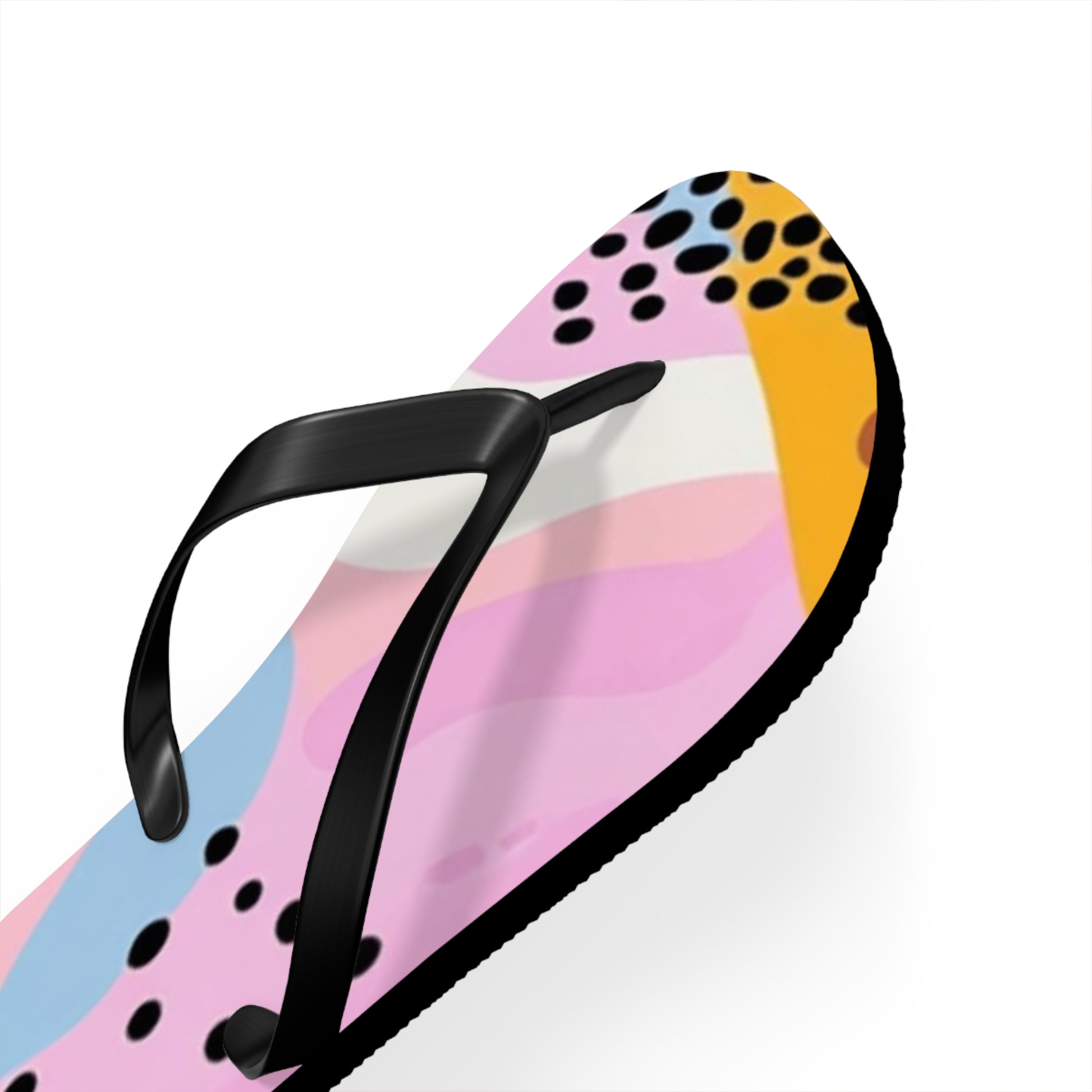 Colorful Abstract Dots and Shapes Flip Flops, Artsulli - Art is Long, Life is Short, Shoes, , , , , , , 