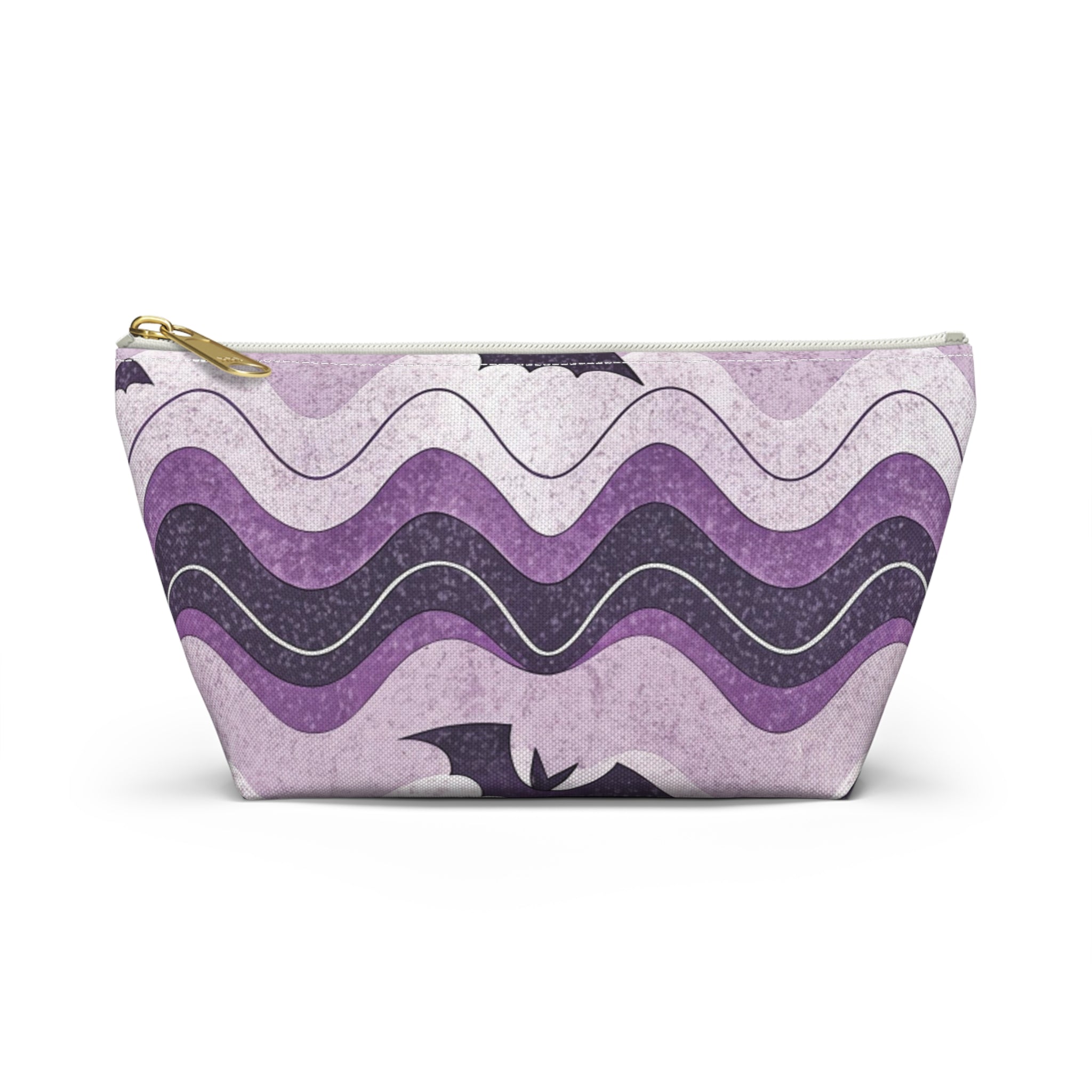 Bat Wave Accessory Pouch w T-bottom, Artsulli - Art is Long, Life is Short, Bags, Size, Small, Color, White zipper, , , 26447882177680