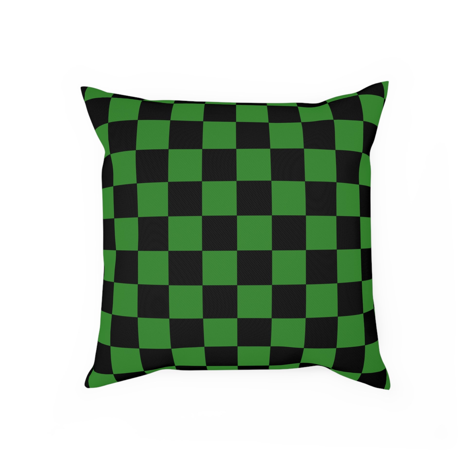 Checkerboard Green and Black Cushion, Artsulli - Art is Long, Life is Short, Home Decor, Size, 15.7" × 15.7", , , , , 59201824073833647148