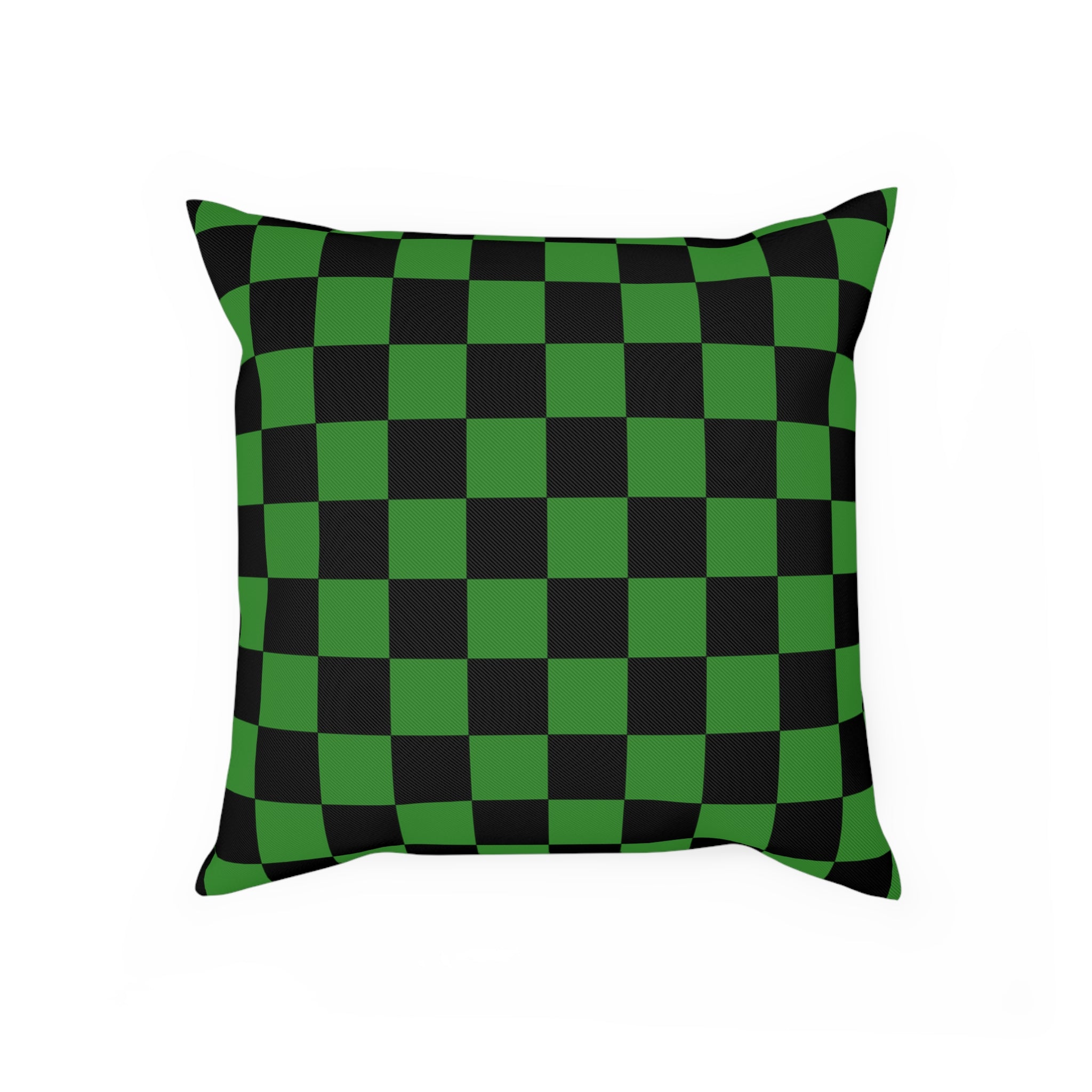 Checkerboard Green and Black Cushion, Artsulli - Art is Long, Life is Short, Home Decor, Size, 15.7" × 15.7", , , , , 59201824073833647148
