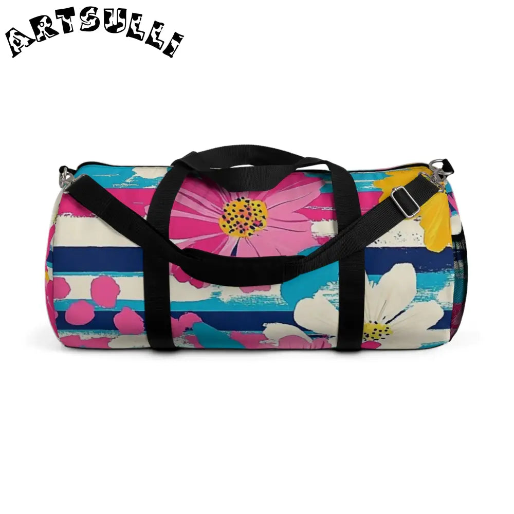 JAKKOUTTHEBXX Dayglo Floral Stripes II Multi-Color Duffel Bag