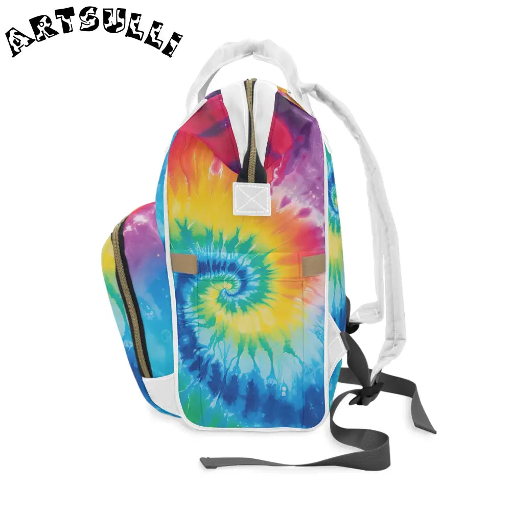 JAKKOUTTHEBXX Colorful Tie Dye Diaper Backpack 2025