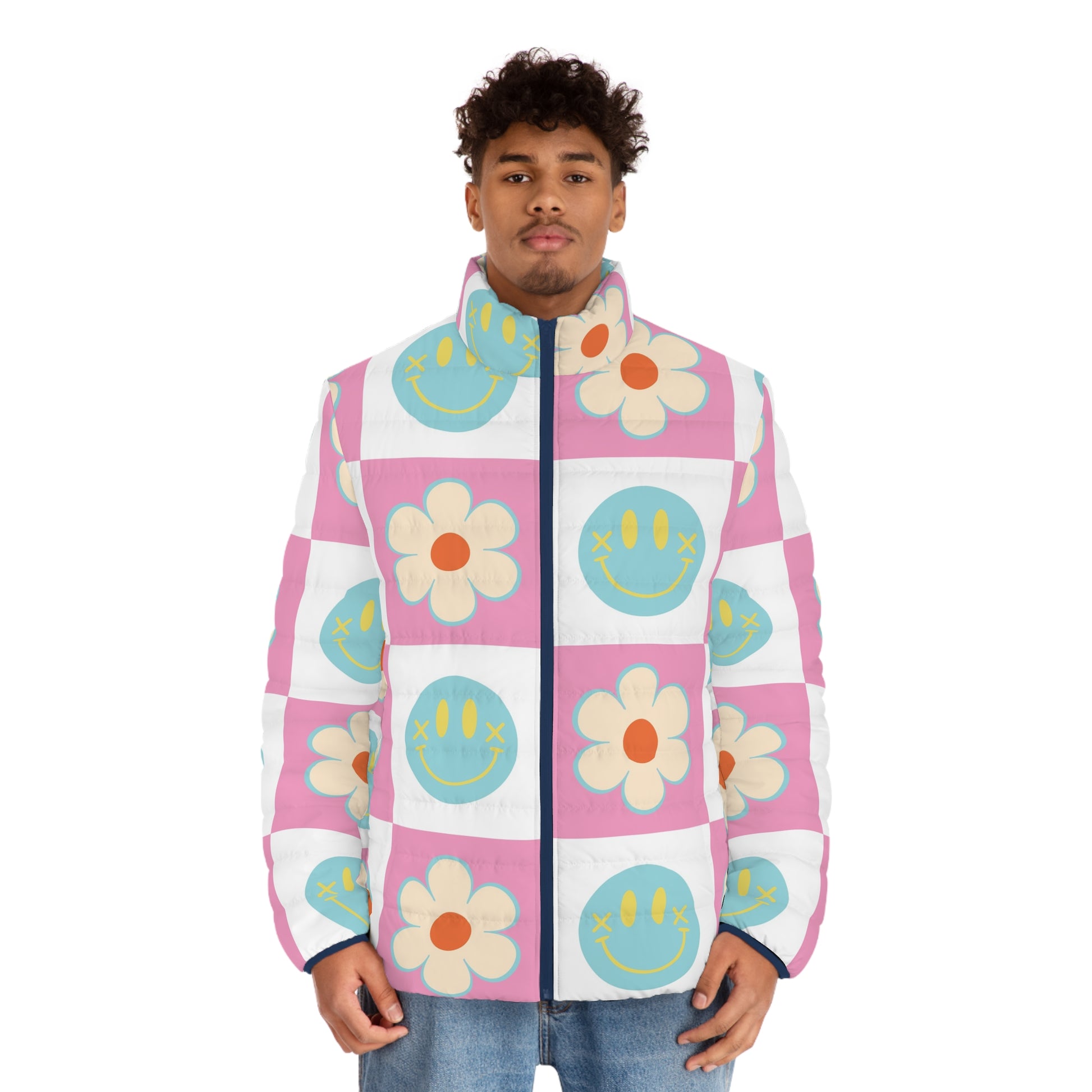 Madotsukis Grin Bloom Men's Puffer Jacket (AOP), Artsulli - Art is Long, Life is Short, All Over Prints, , , , , , , 