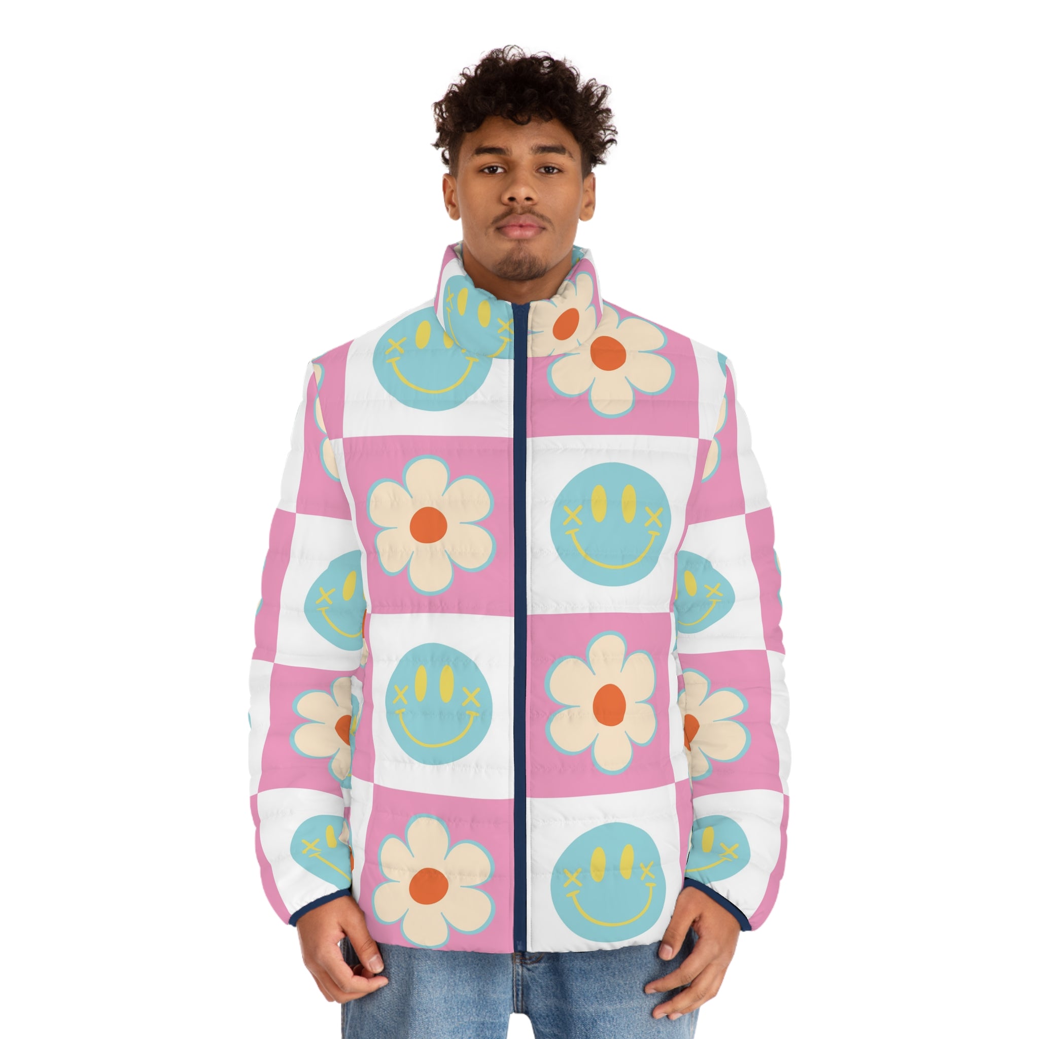 Madotsukis Grin Bloom Men's Puffer Jacket (AOP), Artsulli - Art is Long, Life is Short, All Over Prints, , , , , , , 