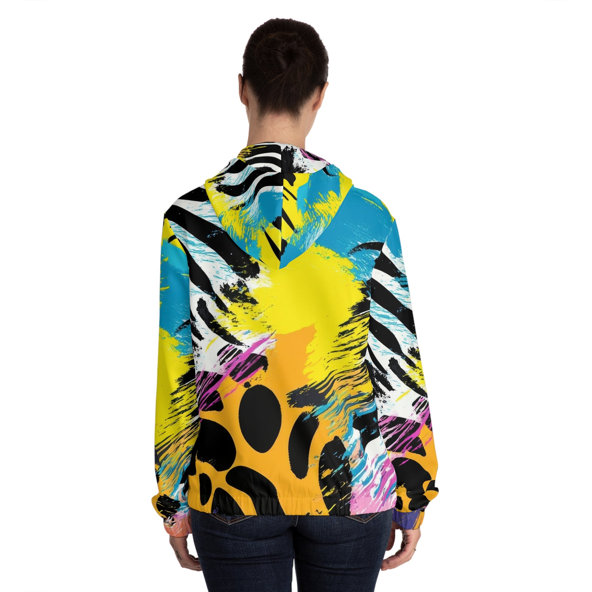 Expressionist Jungle Cell Women’s Full-Zip Hoodie (AOP), Artsulli - Art is Long, Life is Short, All Over Prints, , , , , , , 
