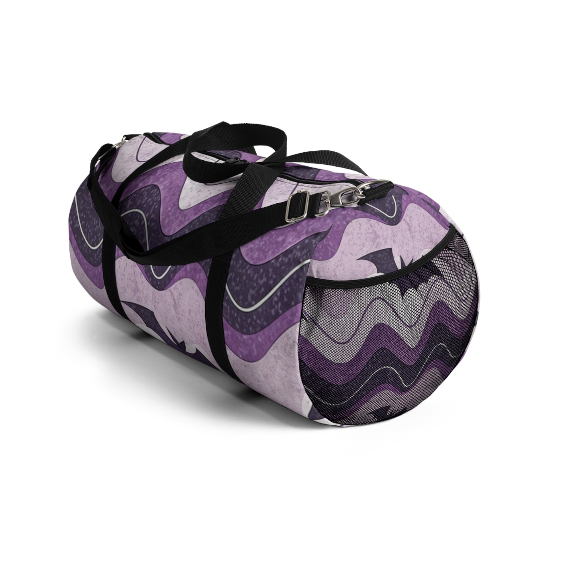 Bat Wave Purple Duffel Bag, Artsulli - Art is Long, Life is Short, Bags, , , , , , , 