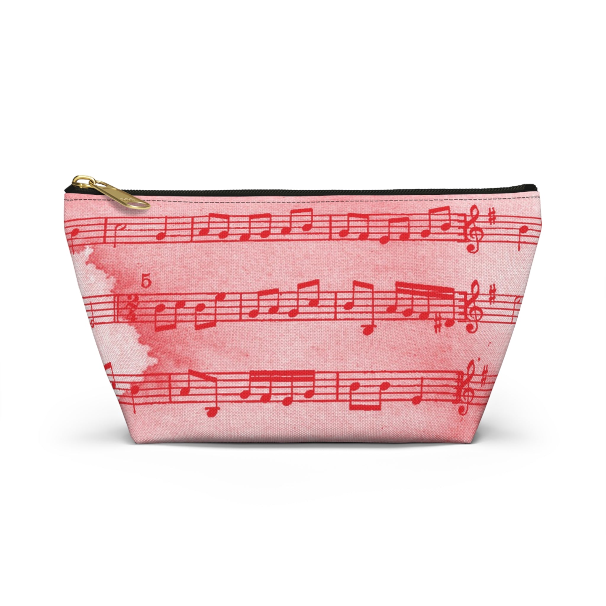 Drip Spill Type Beat Sheet Music Red Accessory Pouch w T-bottom, Artsulli - Art is Long, Life is Short, Bags, Size, Small, Color, Black zipper, , , 46917074368936665318