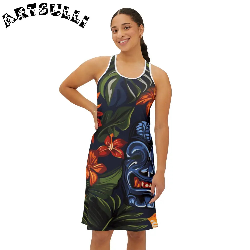 JAKKOUTTHEBXX Tiki Mask Hawaiian Tank Dress 2025