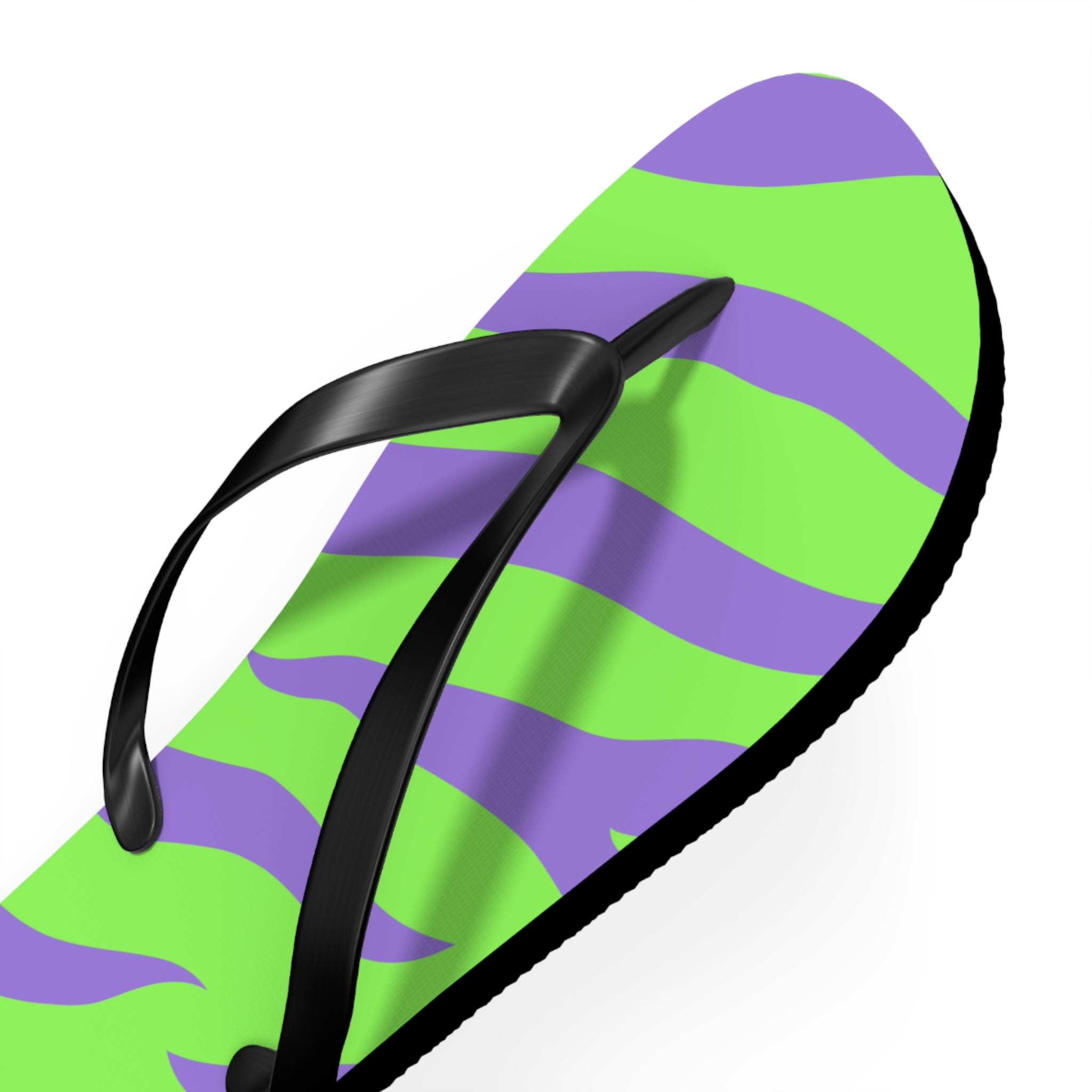 Tyrannosaurus Print Green and Purple Flip Flops, Artsulli - Art is Long, Life is Short, Shoes, , , , , , , 