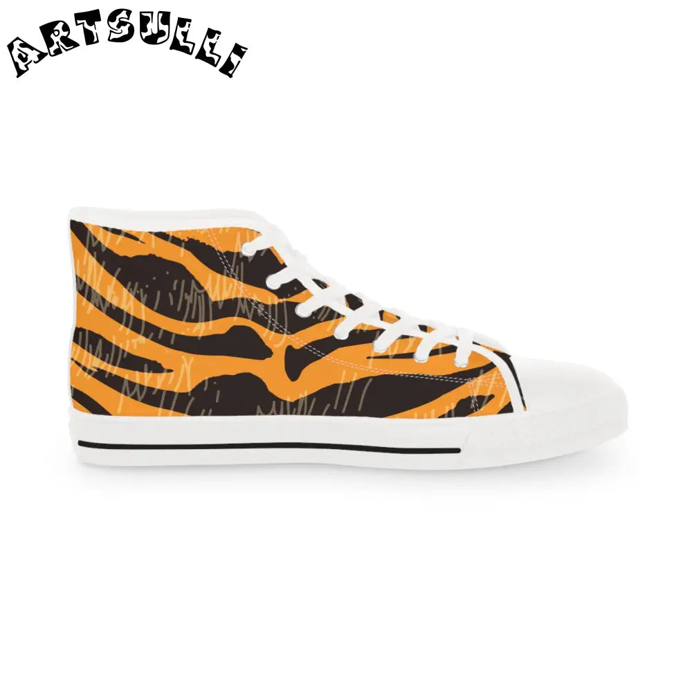 JAKKOUTTHEBXX Tiger Scratches Orange and Black Men’s High Top