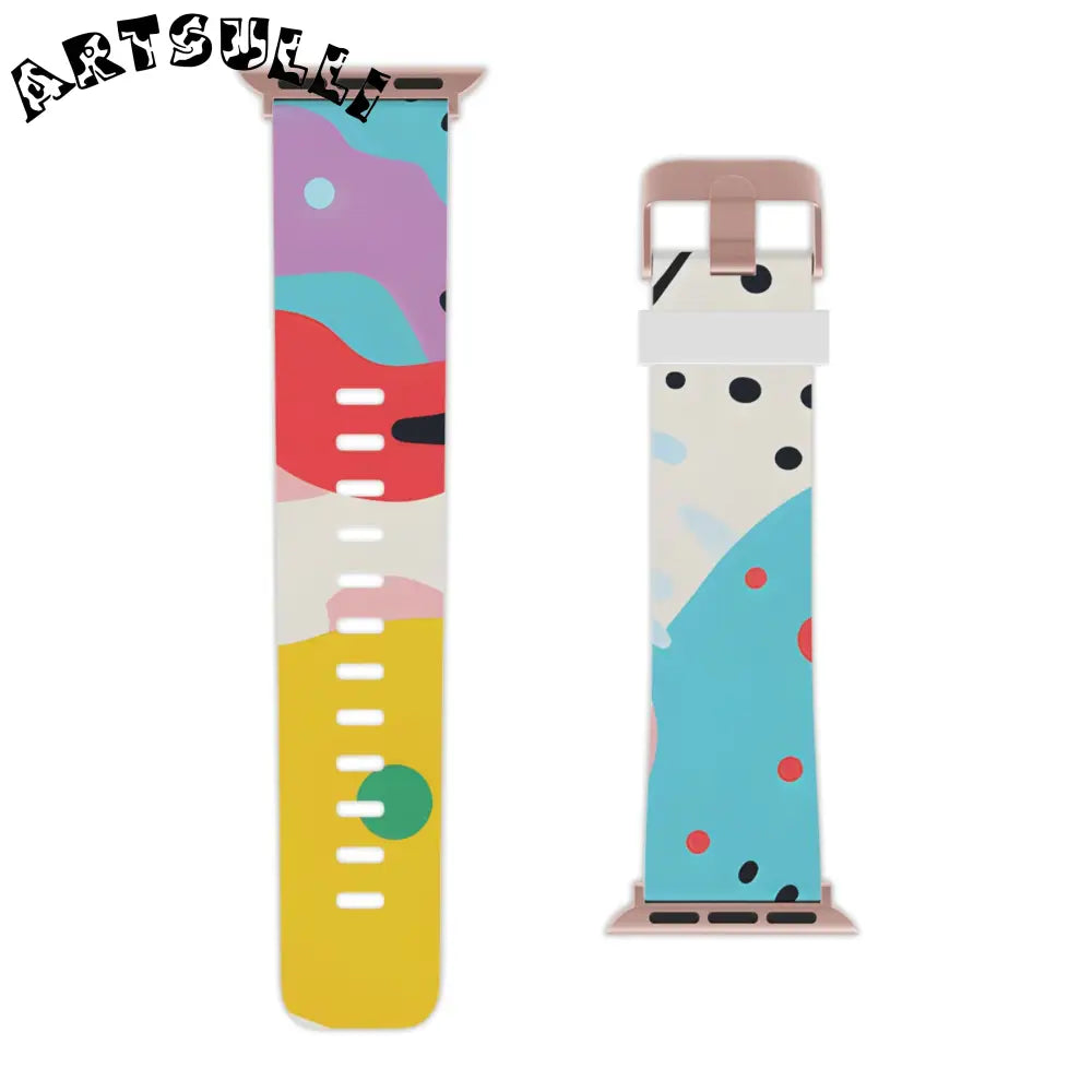 JAKKOUTTHEBXX Colorful Abstract Shapes Surreal Watch Band for Apple