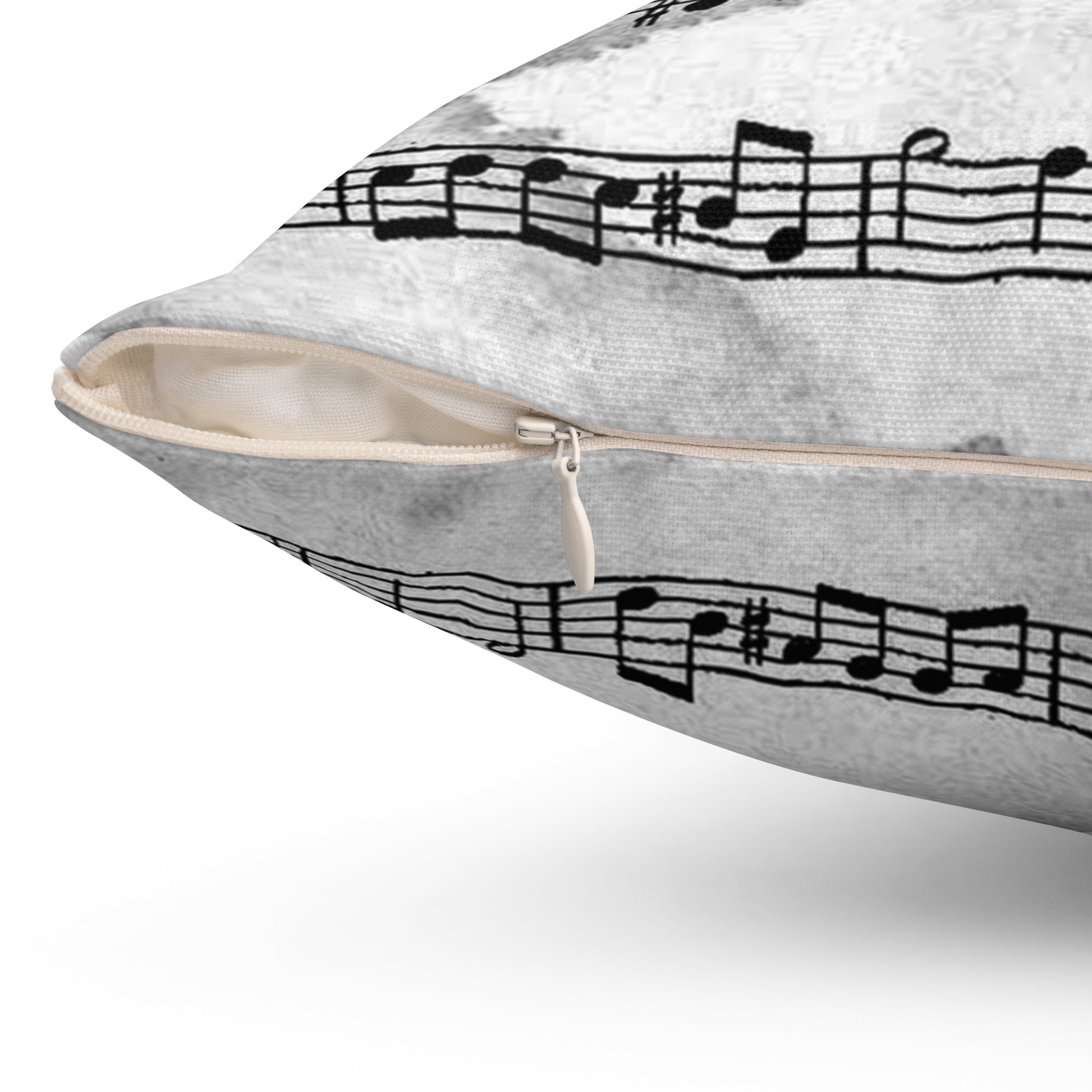 Drip Spill Type Beat Sheet Music Black Spun Polyester Square Pillow, Artsulli - Art is Long, Life is Short, Home Decor, , , , , , , 