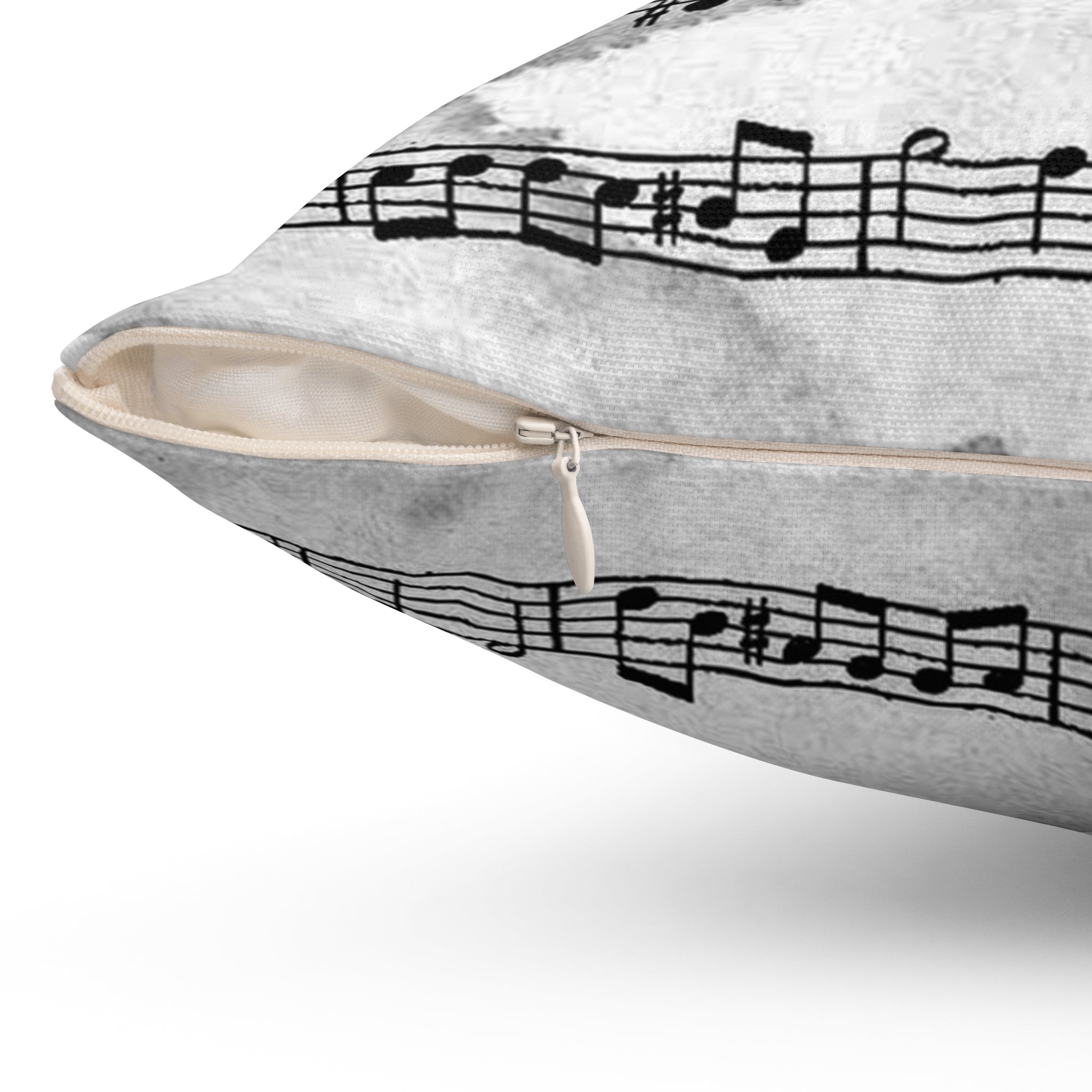 Drip Spill Type Beat Sheet Music Black Spun Polyester Square Pillow, Artsulli - Art is Long, Life is Short, Home Decor, , , , , , , 
