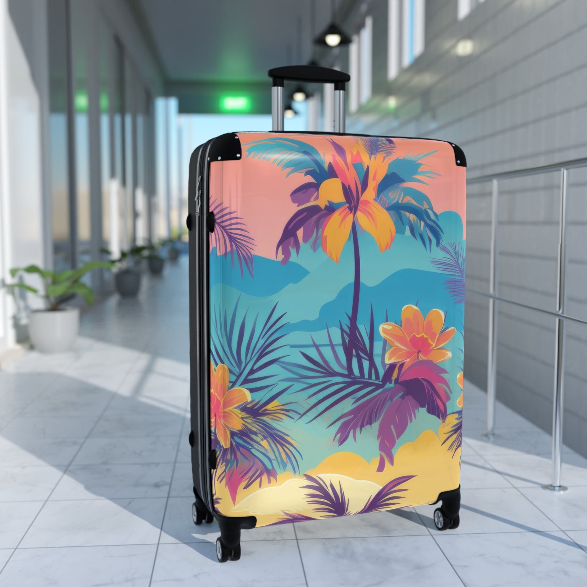 Sunset Paradise Suitcase, Artsulli - Art is Long, Life is Short, Bags, , , , , , , 