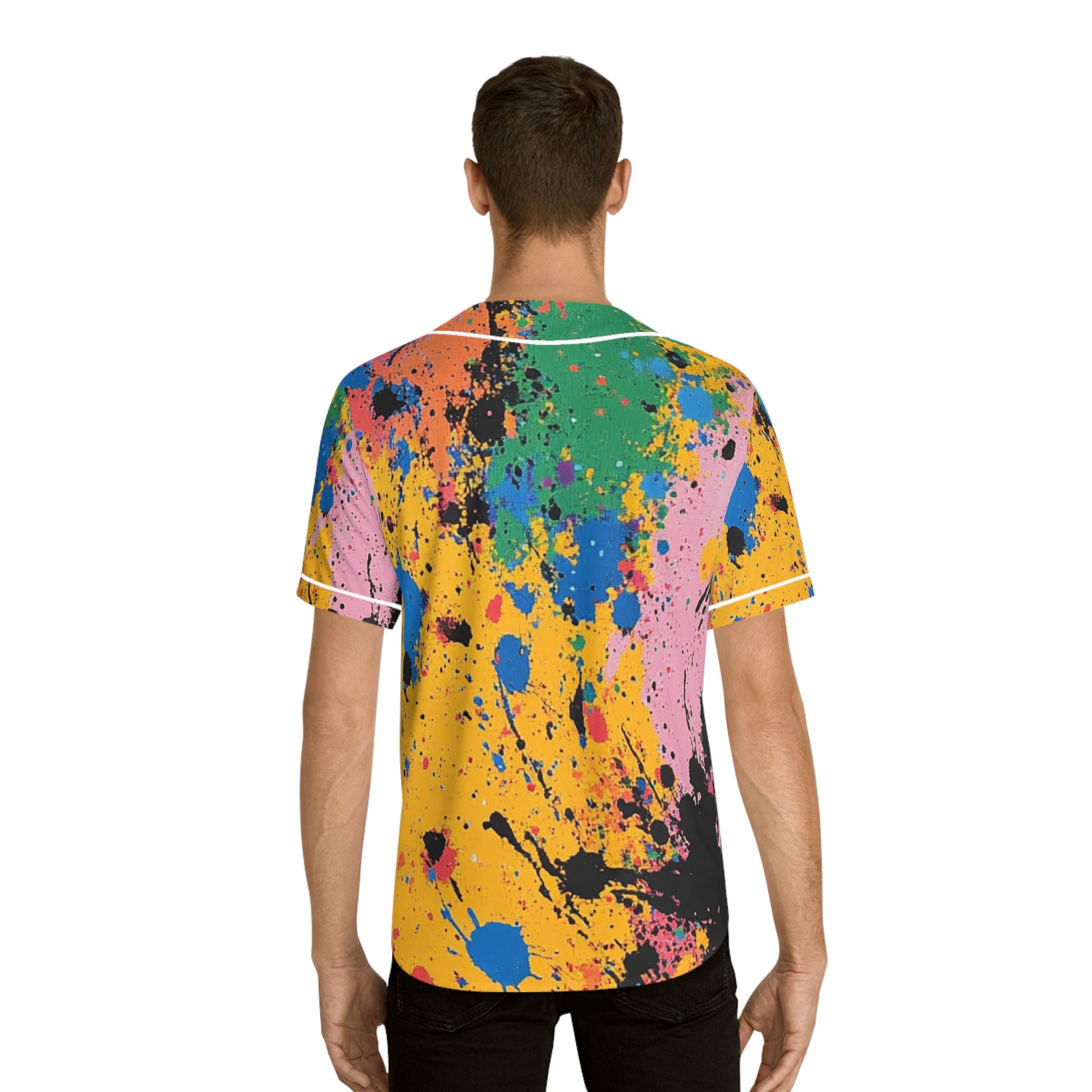 The Colors Of Paint Splatter Men's Baseball Jersey (AOP), Artsulli - Art is Long, Life is Short, All Over Prints, , , , , , , 