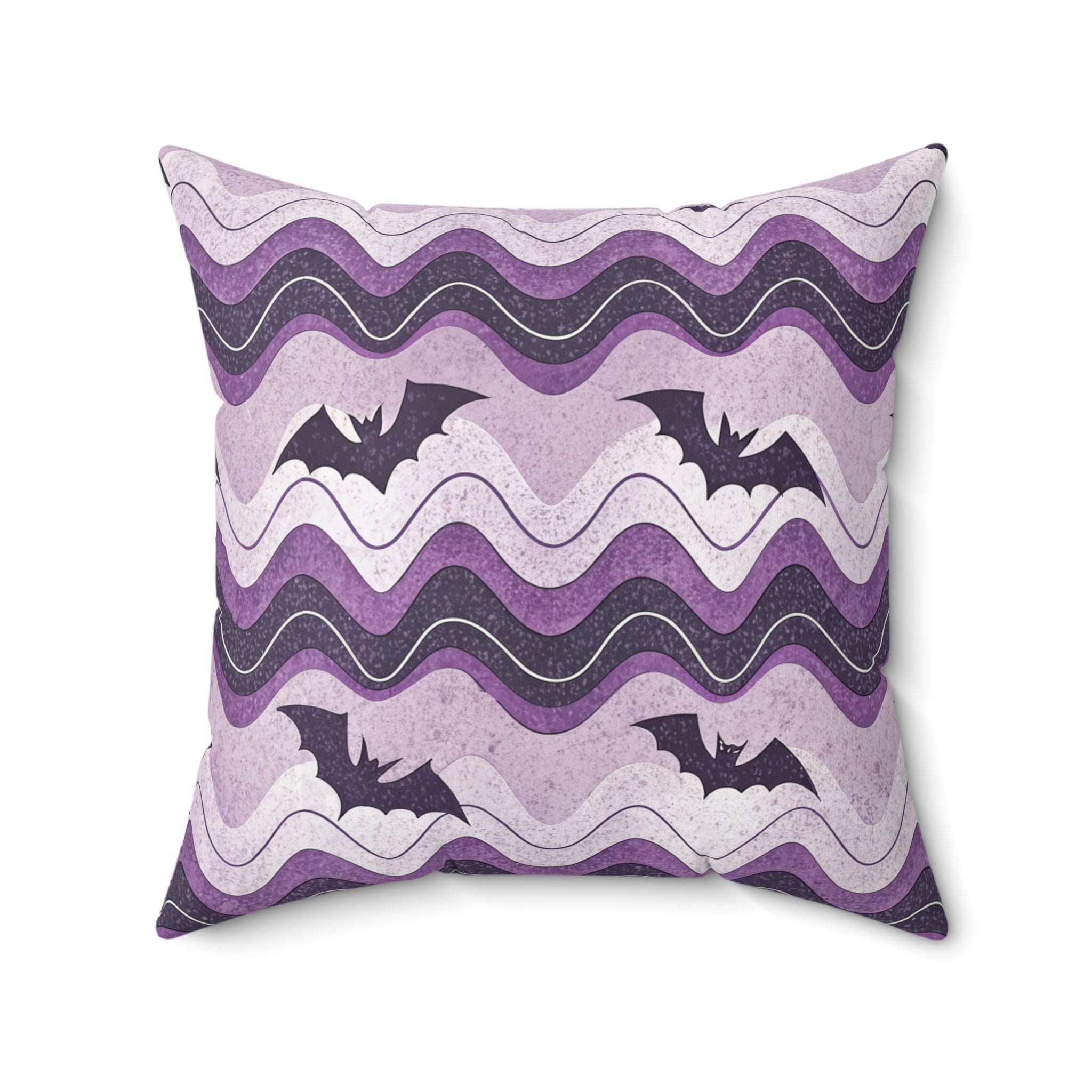Bat Wave Spun Polyester Square Pillow, Artsulli - Art is Long, Life is Short, Home Decor, , , , , , , 
