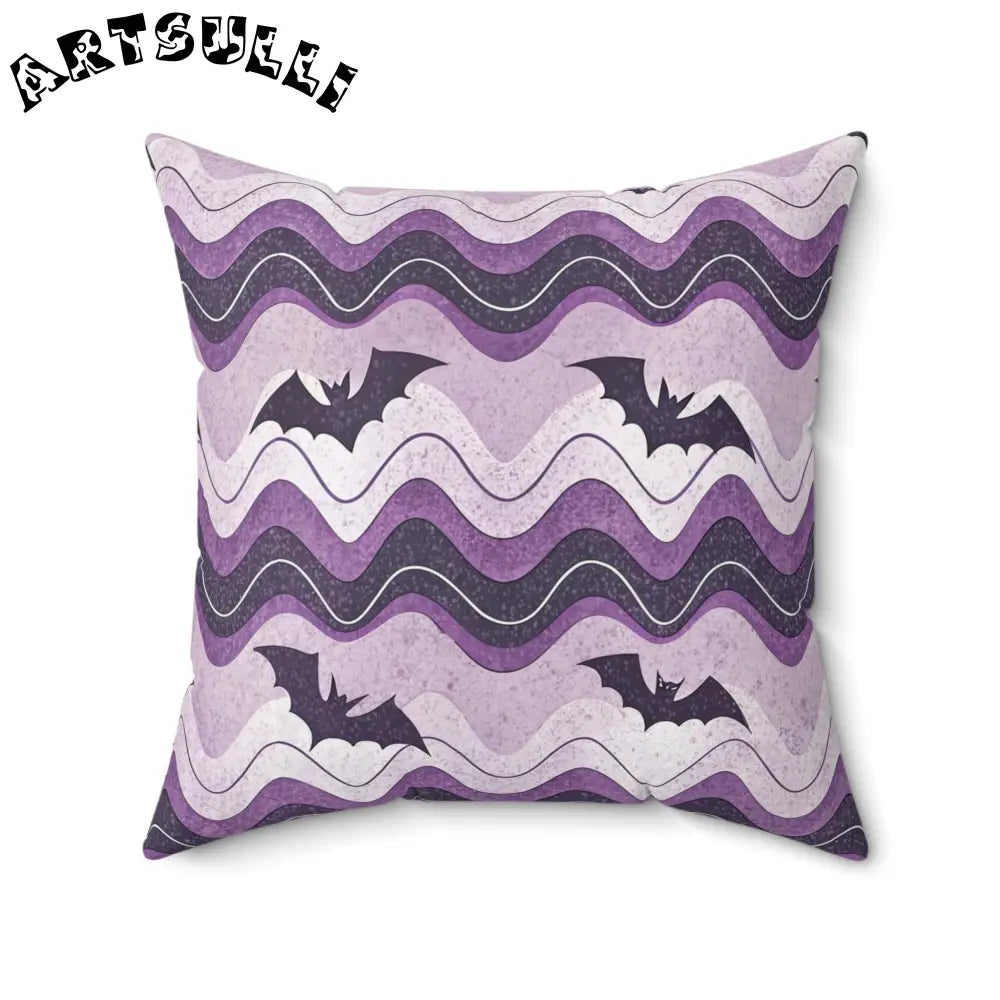 JAKKOUTTHEBXX Bat Wave Spun Polyester Square Pillow JAKKOUTTHEBXX