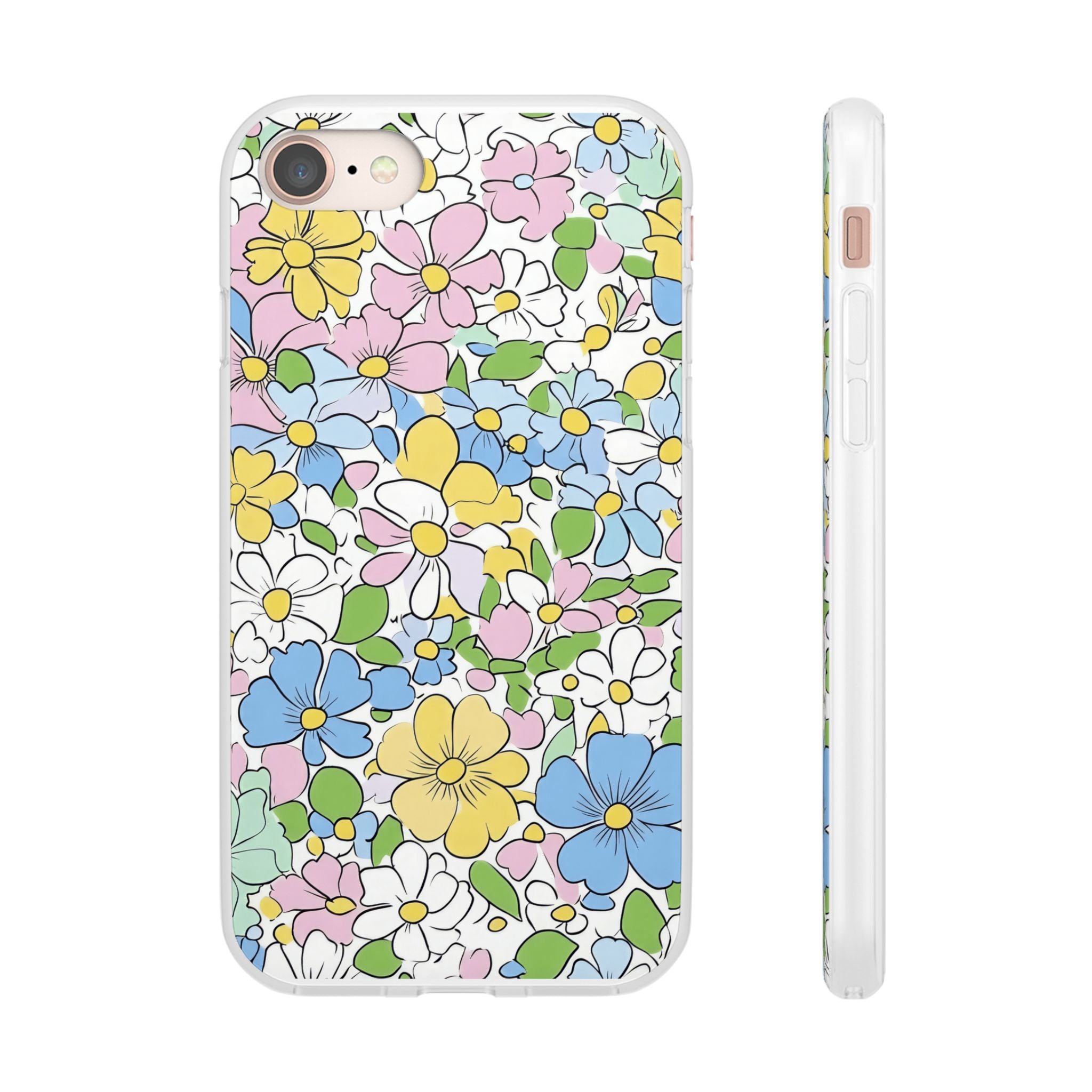 Colorful Floral Clear Flexi Case, Artsulli - Art is Long, Life is Short, Phone Case, Size, iPhone 8, , , , , 13722473959690461649