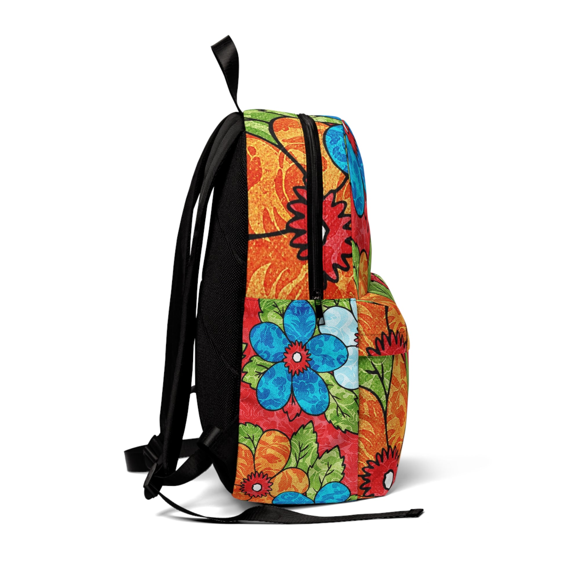 Groovy Red Floral Kl Unisex Classic Backpack, Artsulli - Art is Long, Life is Short, Bags, , , , , , , 