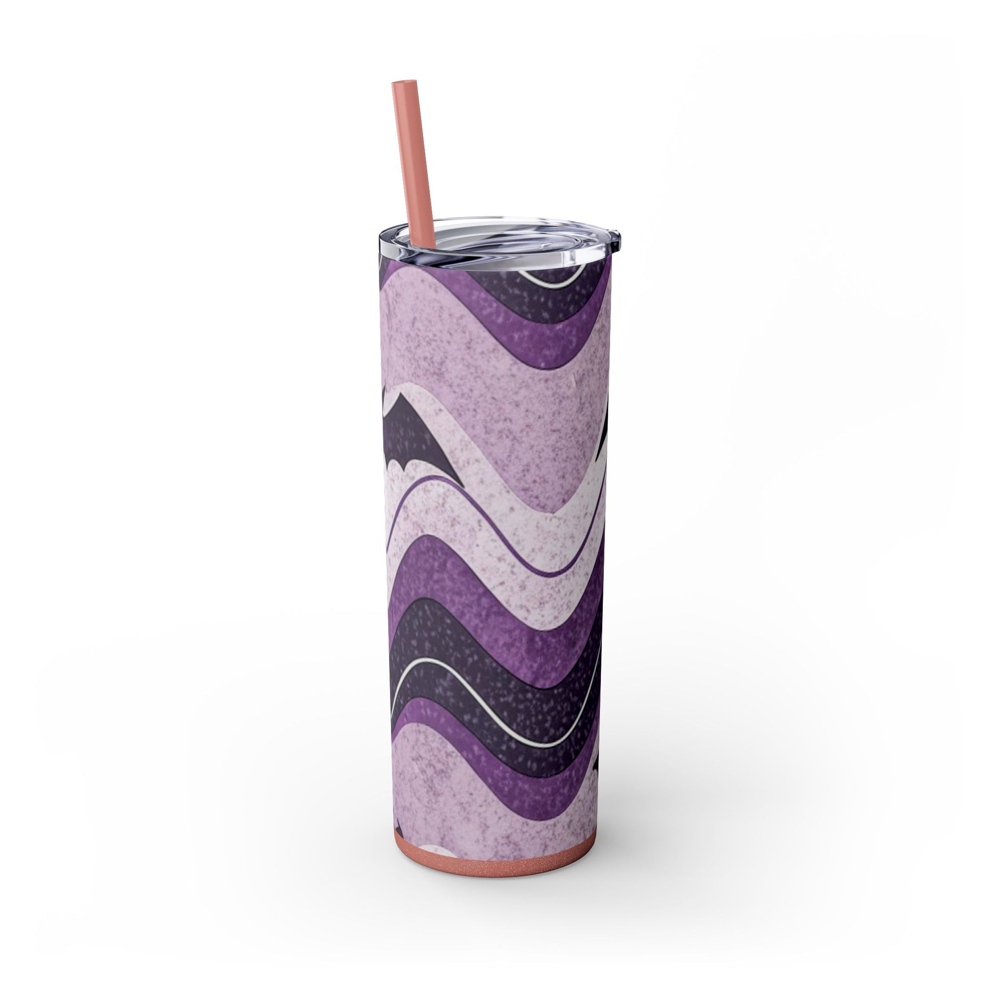 Bat Wave Skinny Tumbler with Straw, 20oz, Artsulli - Art is Long, Life is Short, Mug, , , , , , , 