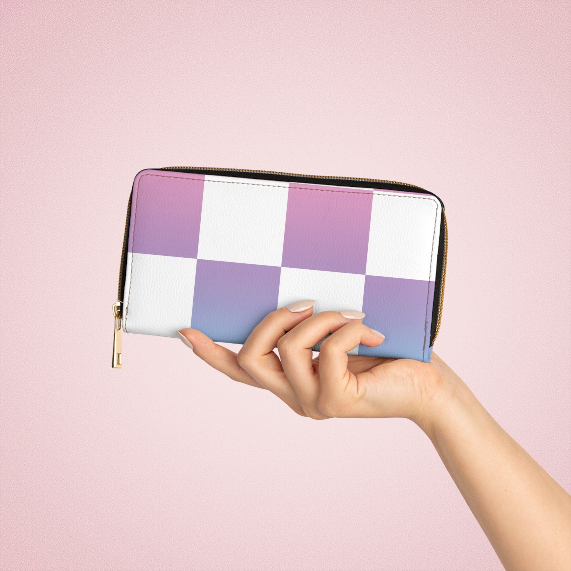 Vaporwave Check Zipper Wallet, Artsulli - Art is Long, Life is Short, Accessories, , , , , , , 