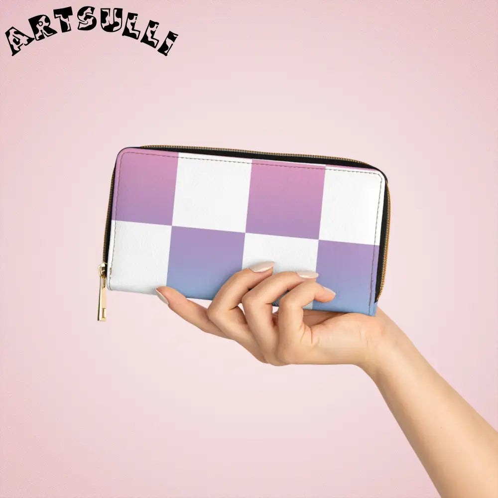 JAKKOUTTHEBXX Vaporwave Check Zipper Wallet JAKKOUTTHEBXX Artsulli