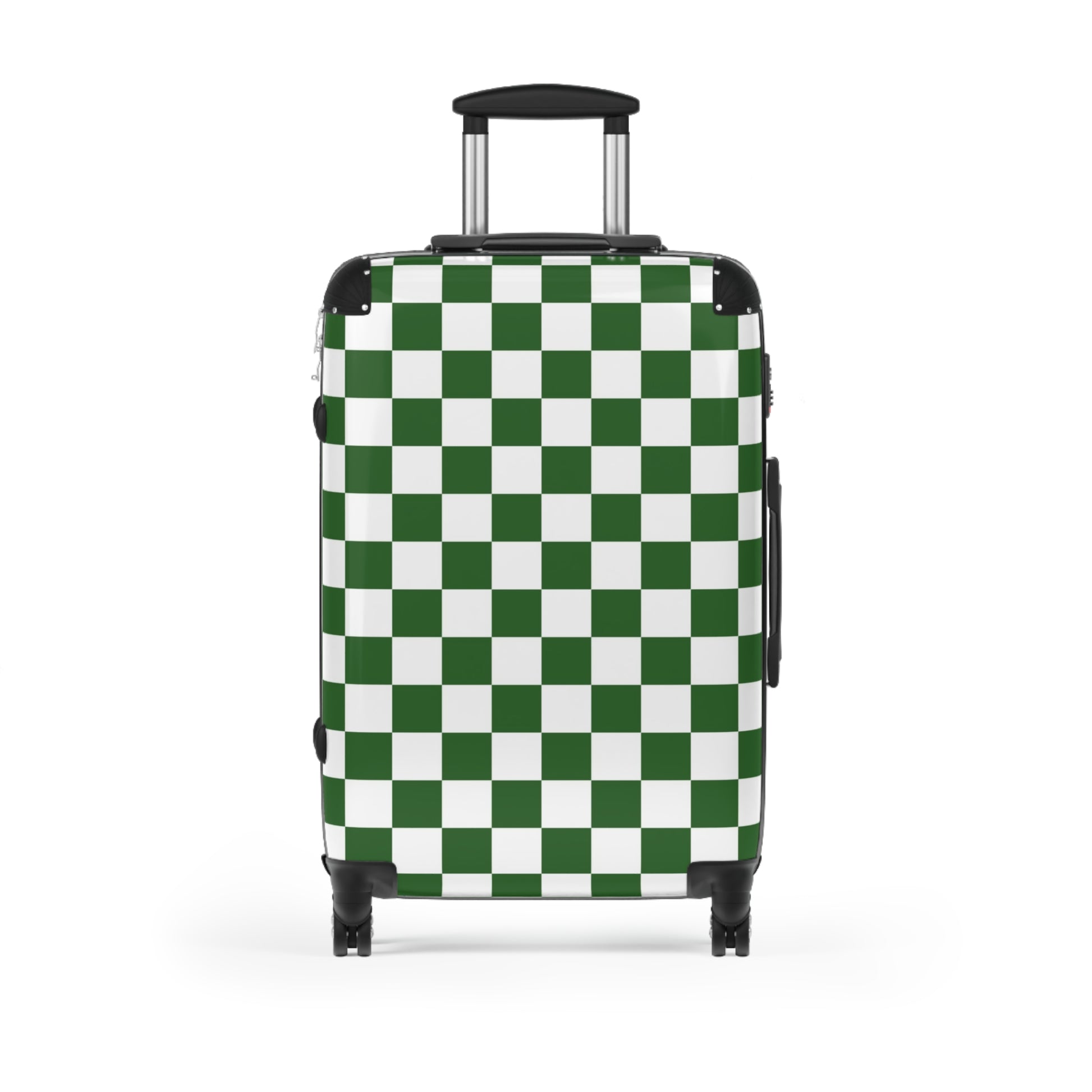 Checkerboard White and Dark Green Suitcase, Artsulli - Art is Long, Life is Short, Bags, Size, Medium, Color, Black, , , 79947454513338082466