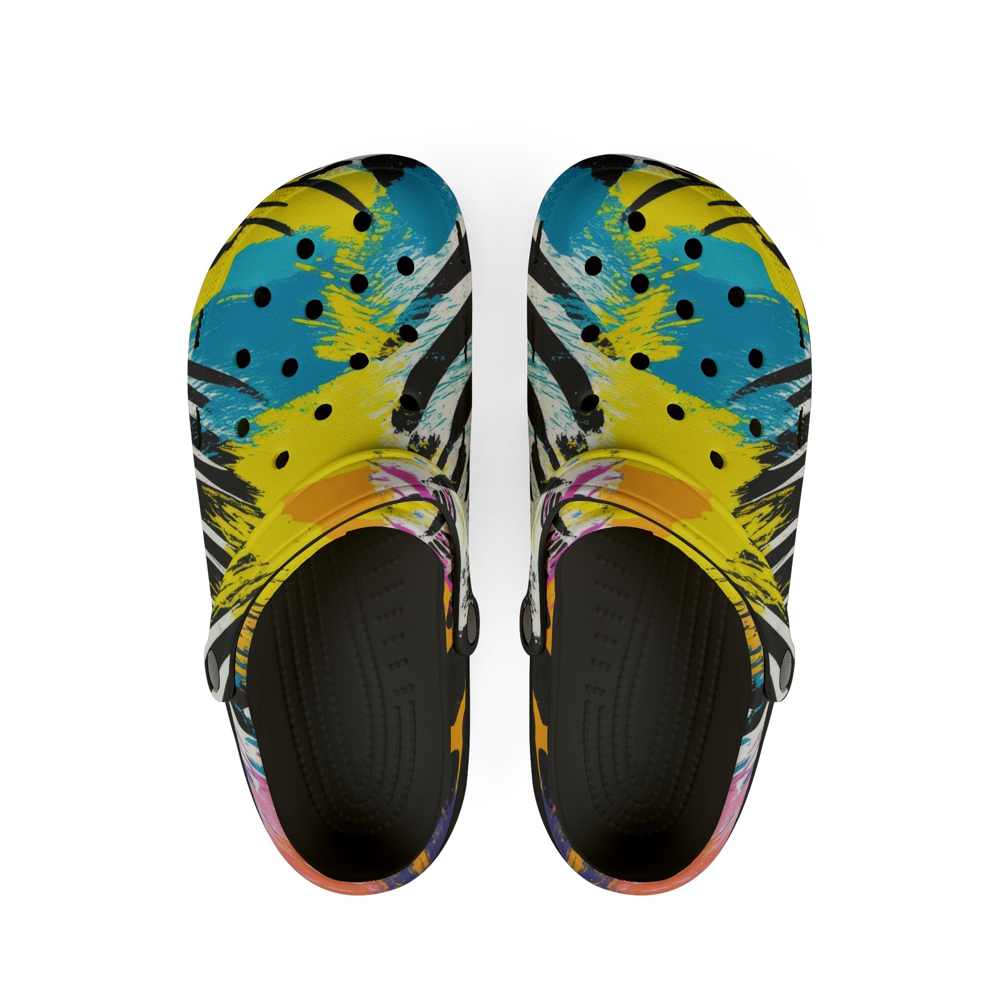 Zebra Stripes x Leopard Print x Paint Splatter EVA Foam Rubber Shoes (AOP), Artsulli - Art is Long, Life is Short, Shoes, Size, US 6 (Women's), Color, Black, , , 17685926296084