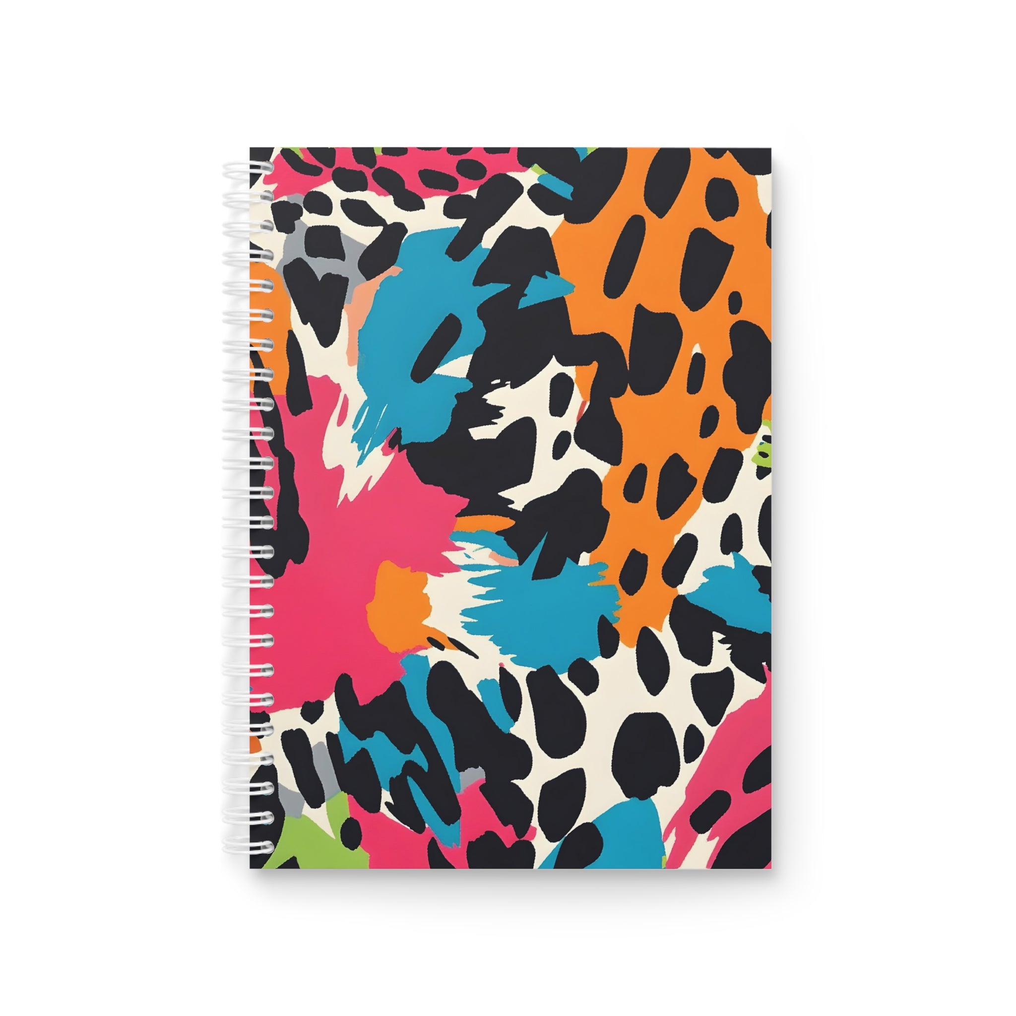 Wild Brush Strokes x Animal Print Multi-Color Spiral Notebook, Artsulli - Art is Long, Life is Short, Paper products, Size, One Size, , , , , 13881451569692252890