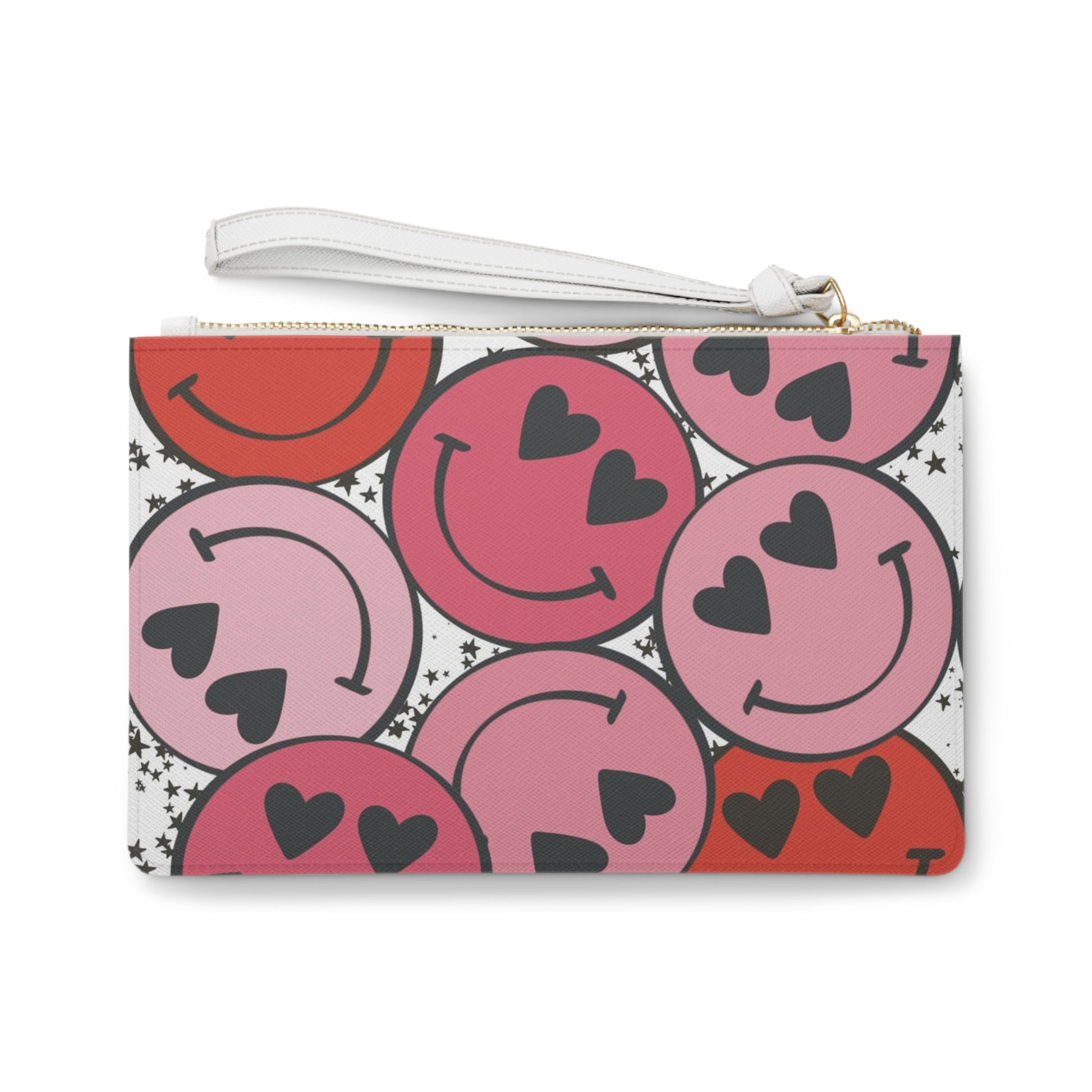 Smiley Face x Heart Eyes Pink and Red Clutch Bag, Artsulli - Art is Long, Life is Short, Bags, , , , , , , 