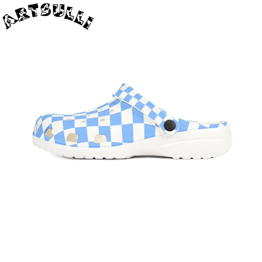 JAKKOUTTHEBXX Checkerboard White and Light Blue EVA Foam Rubber
