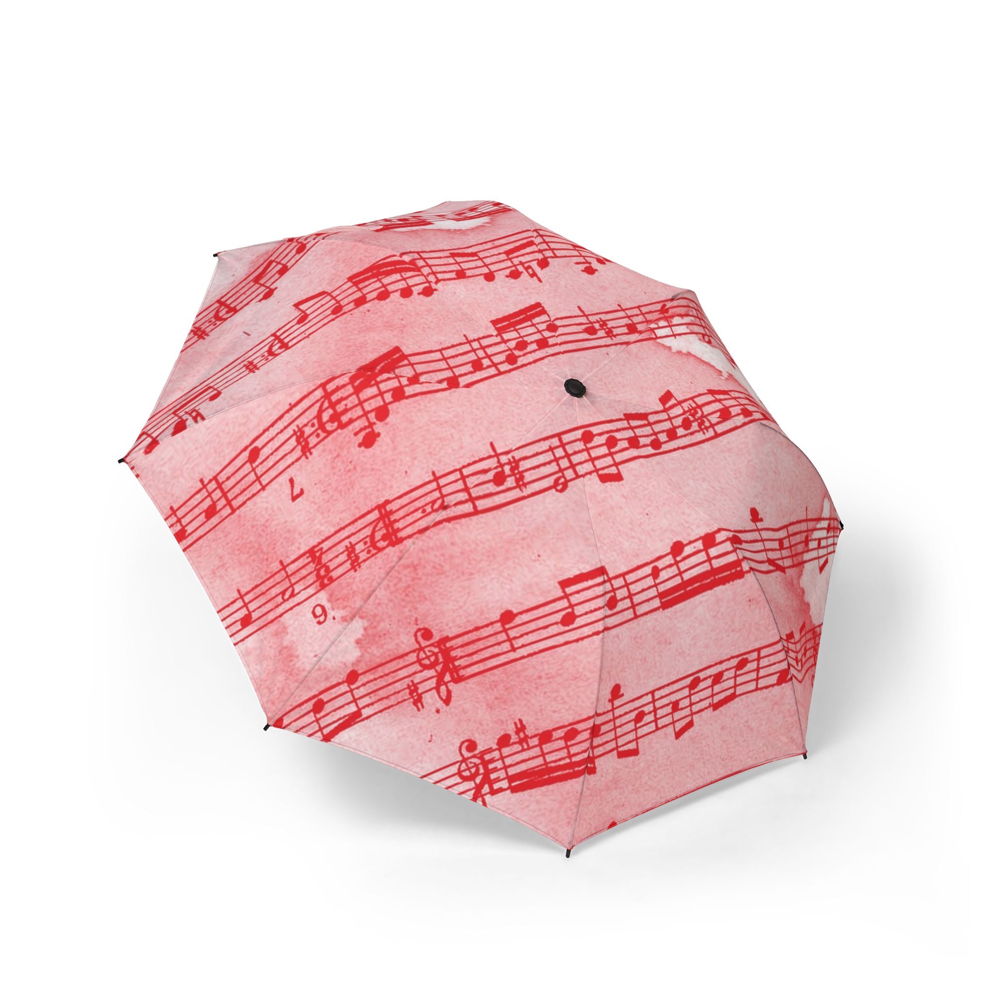 Drip Spill Type Beat Sheet Music Red Semi-Automatic Foldable Umbrella, Artsulli - Art is Long, Life is Short, Accessories, Size, One size, , , , , 10529438458413909960