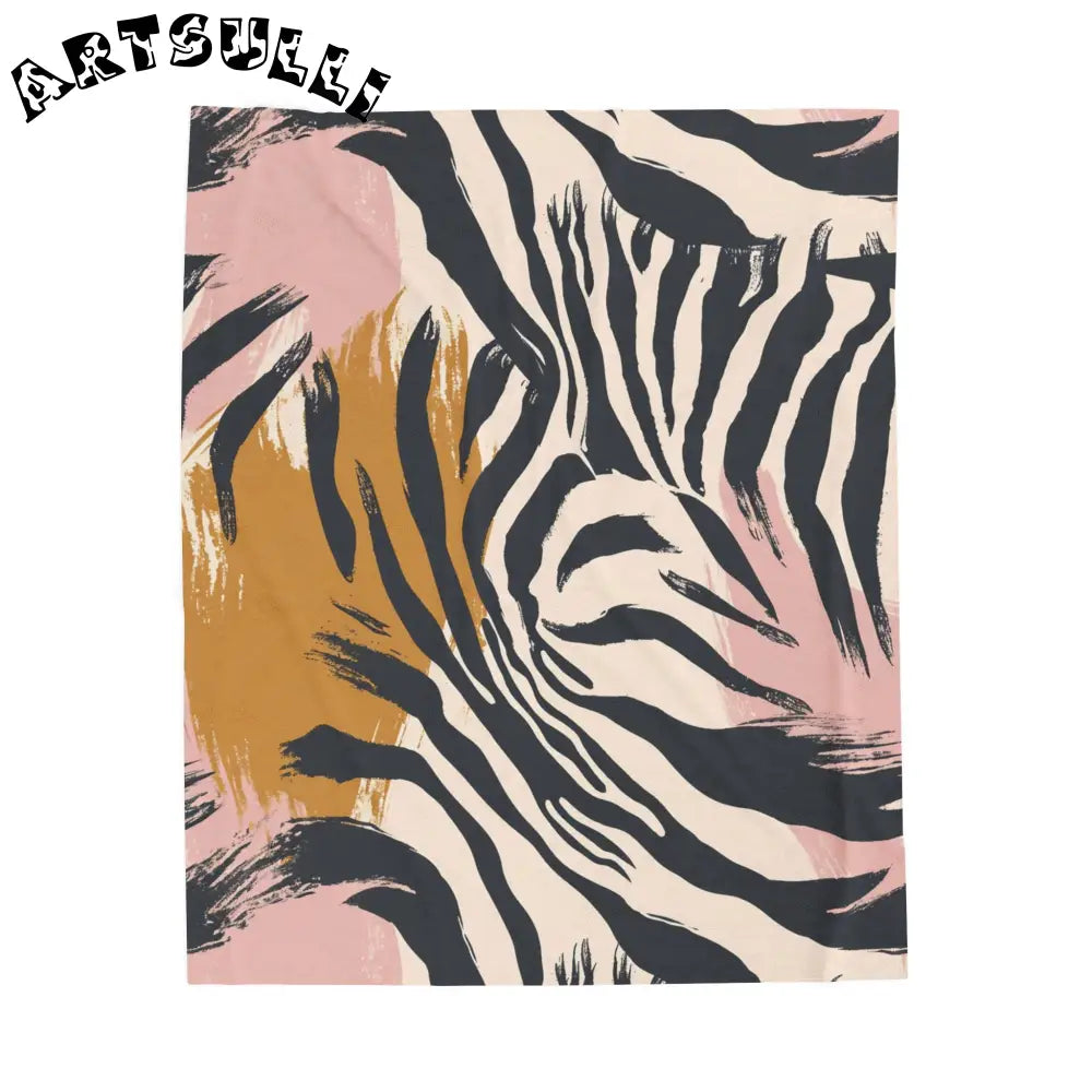 JAKKOUTTHEBXX Abstract zebra print fabric in pink and mustard yellow