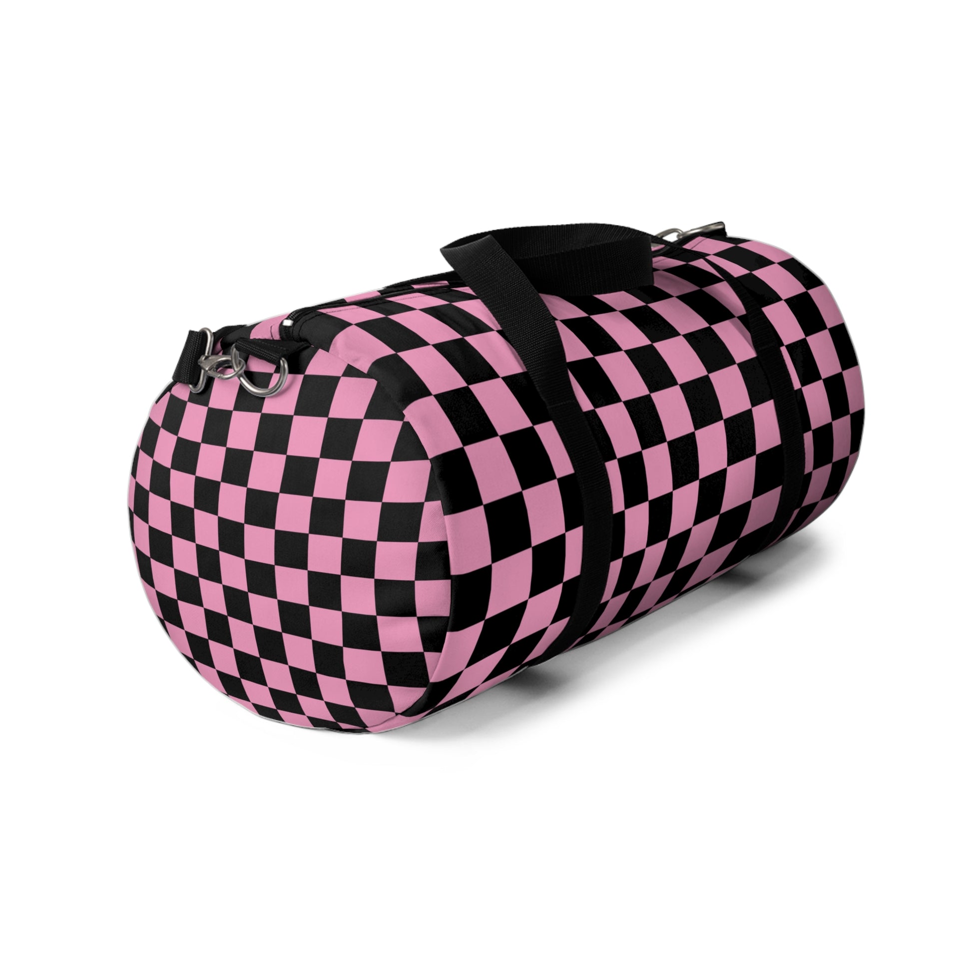 Checkerboard II Black and Pink Duffel Bag, Artsulli - Art is Long, Life is Short, Bags, , , , , , , 