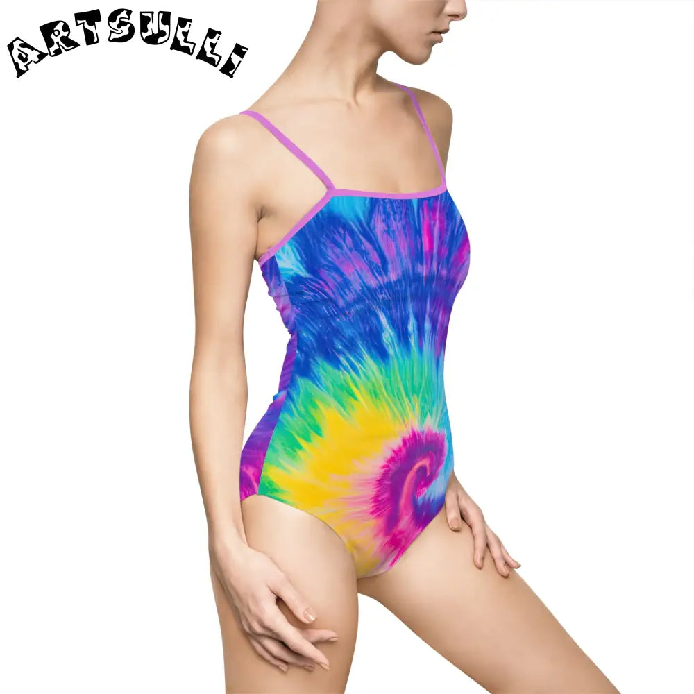 JAKKOUTTHEBXX Tie-Dye Open Back One-Piece Swimsuit 2025