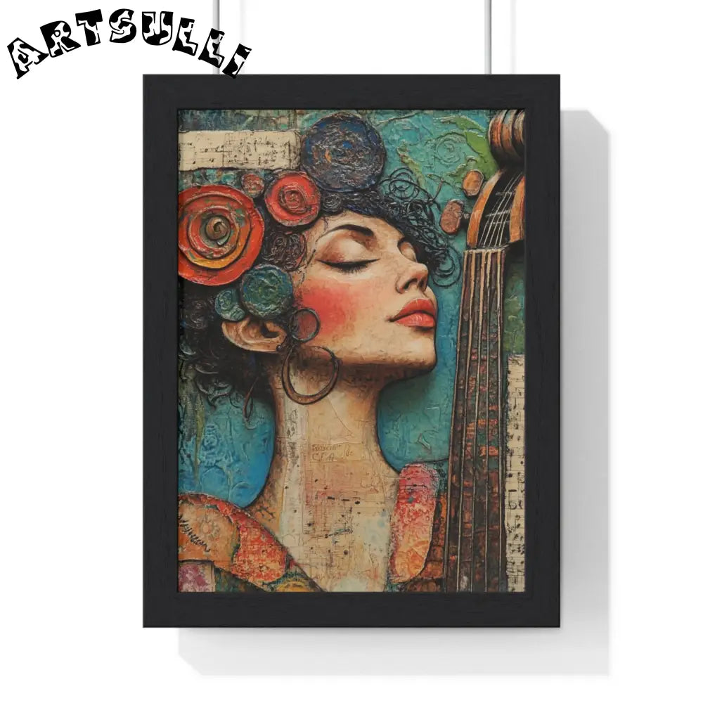 Woman With A Violin III Vertical Framed Poster, Artsulli - Art is Long, Life is Short, Poster, Size, 8" x 11", Color, Black, , , 20656934226231322668