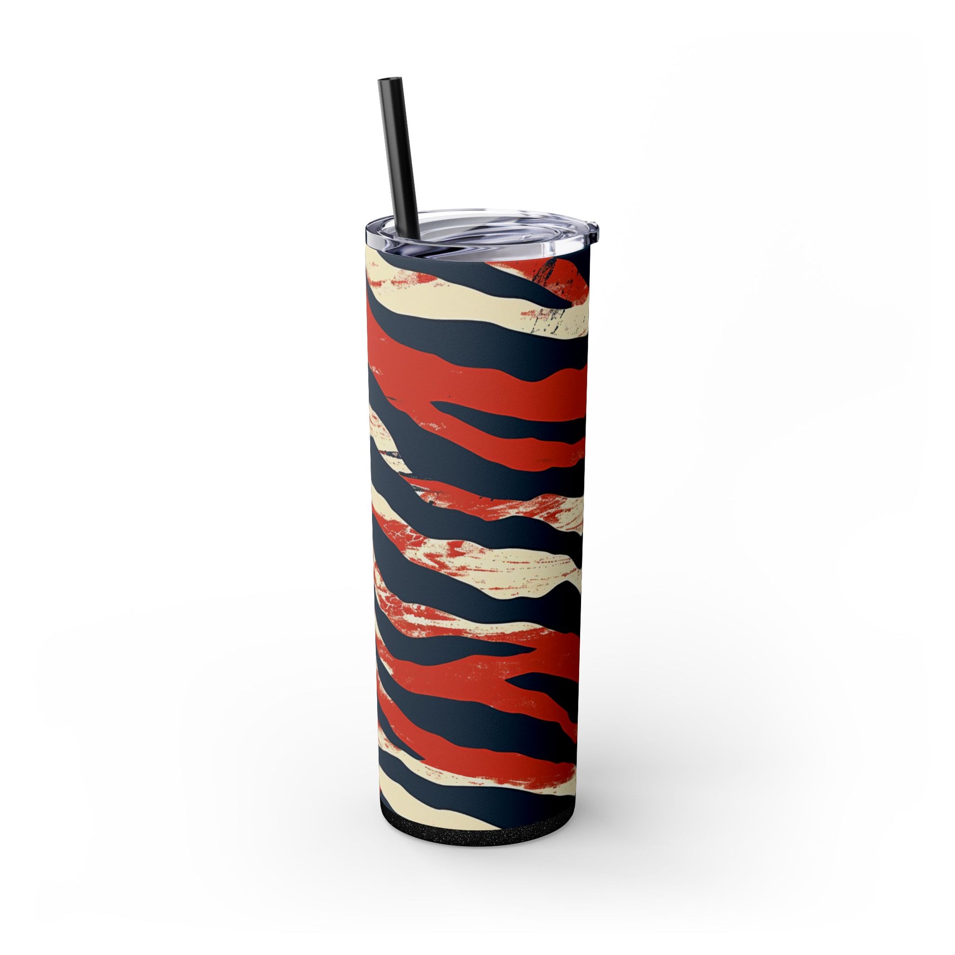 Capricious Tiger Wave Skinny Tumbler with Straw, 20oz, Artsulli - Art is Long, Life is Short, Mug, , , , , , , 