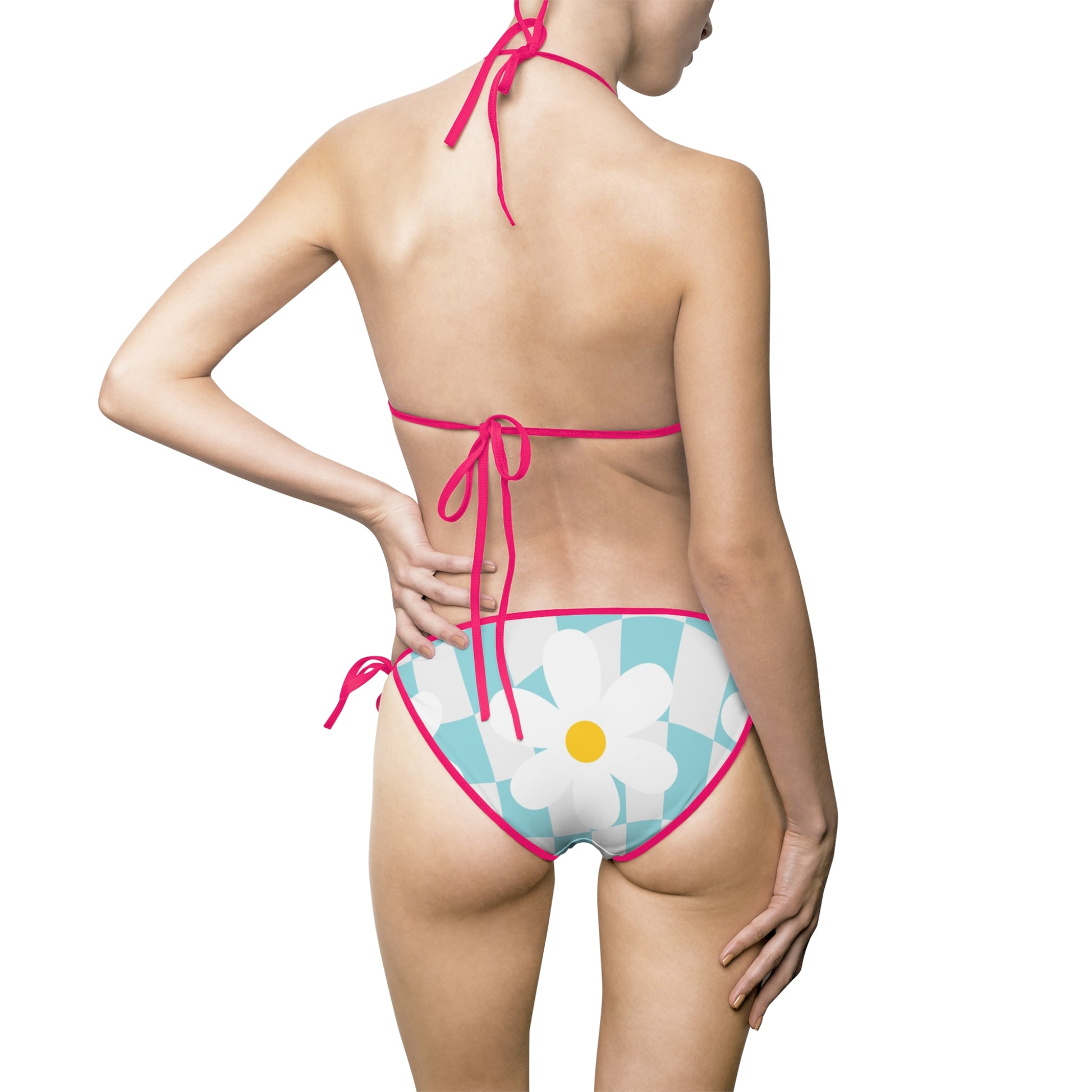 Trippy Check Garden Women's Bikini Swimsuit (AOP), Artsulli - Art is Long, Life is Short, All Over Prints, , , , , , , 