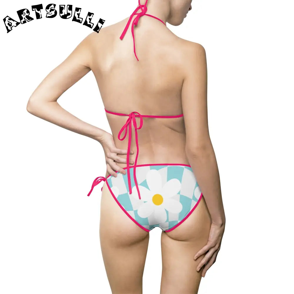 JAKKOUTTHEBXX Trippy Check Garden Women’s Bikini Swimsuit (AOP)