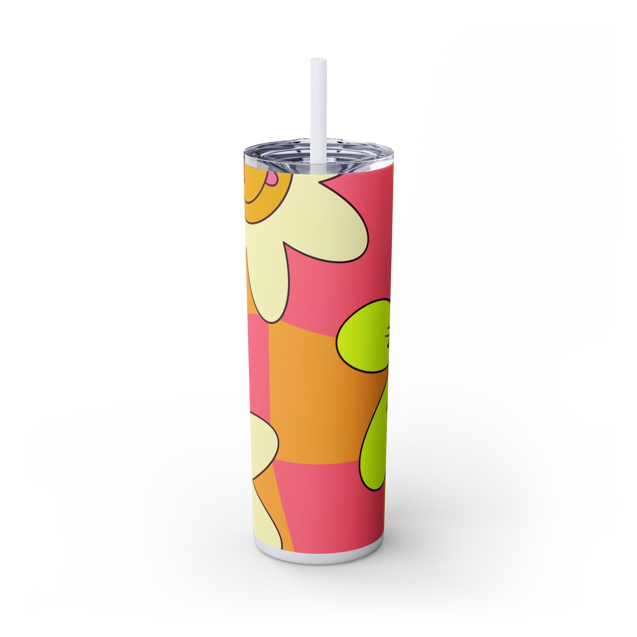 Trippy Sour Face Rave Skinny Tumbler with Straw, 20oz, Artsulli - Art is Long, Life is Short, Mug, Finish, Glossy, Color, Glitter Iceberg, Size, 20oz, 13936840590208