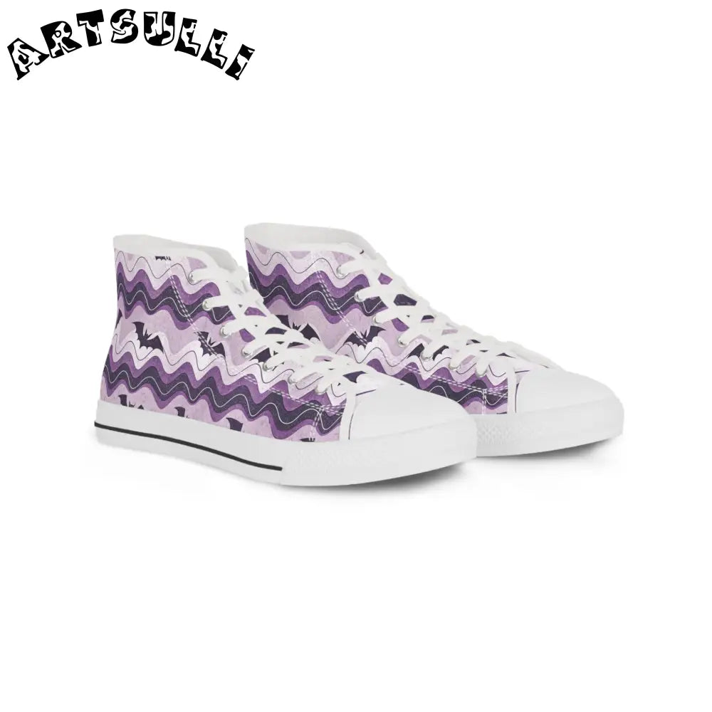 JAKKOUTTHEBXX Bat Wave Purple Men’s High Top Sneakers JAKKOUTTHEBXX
